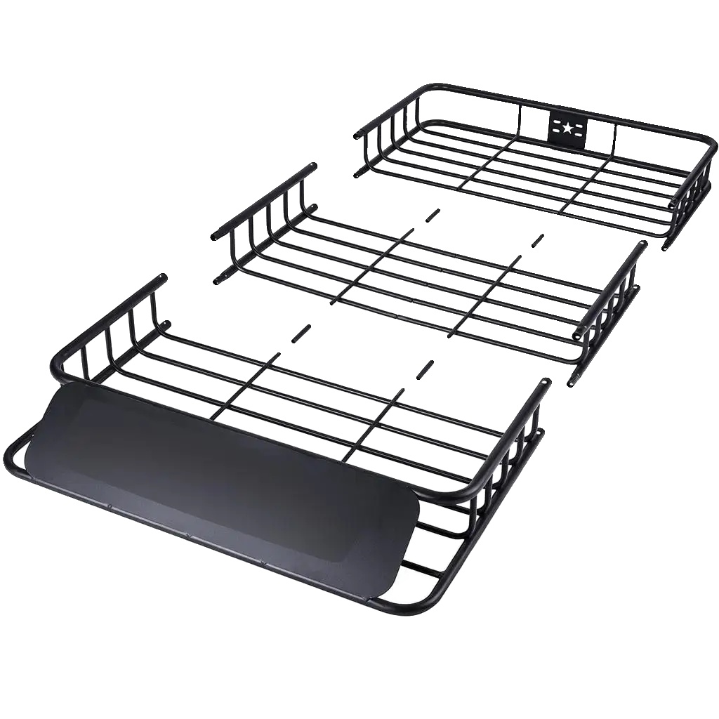 Dachgepäckträgerkorb, 90 Kg Tragfähigkeit, Kompatibel Mit Dachreling, 1630 X 990 X 152 Mm, Armeegrün