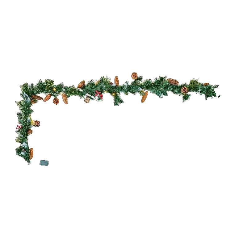 Weihnachtsgirlande, Künstliche Kiefer Mit Lichtern, Dekorative Verzierungen, Grün