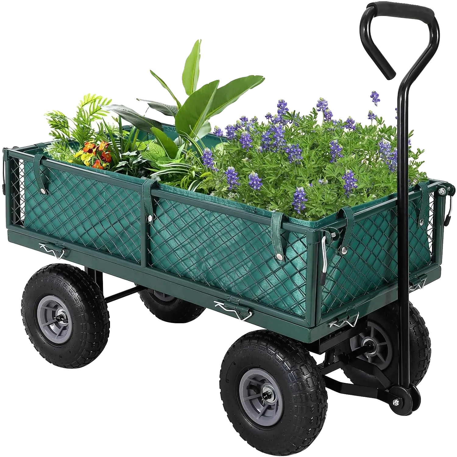 Gartenwagen, 227 Kg Tragfähigkeit, Luftreifen, Grün