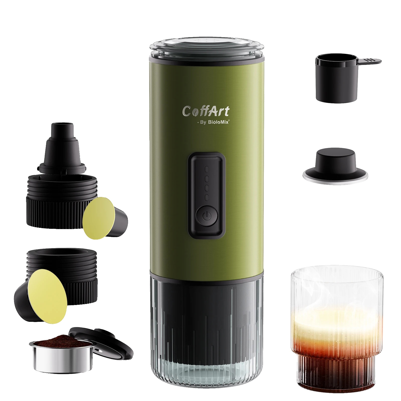 Tragbare Kaffeemaschine, Kompatibel Mit Nespresso- Und Dolce-pads, Usb-c, Grün