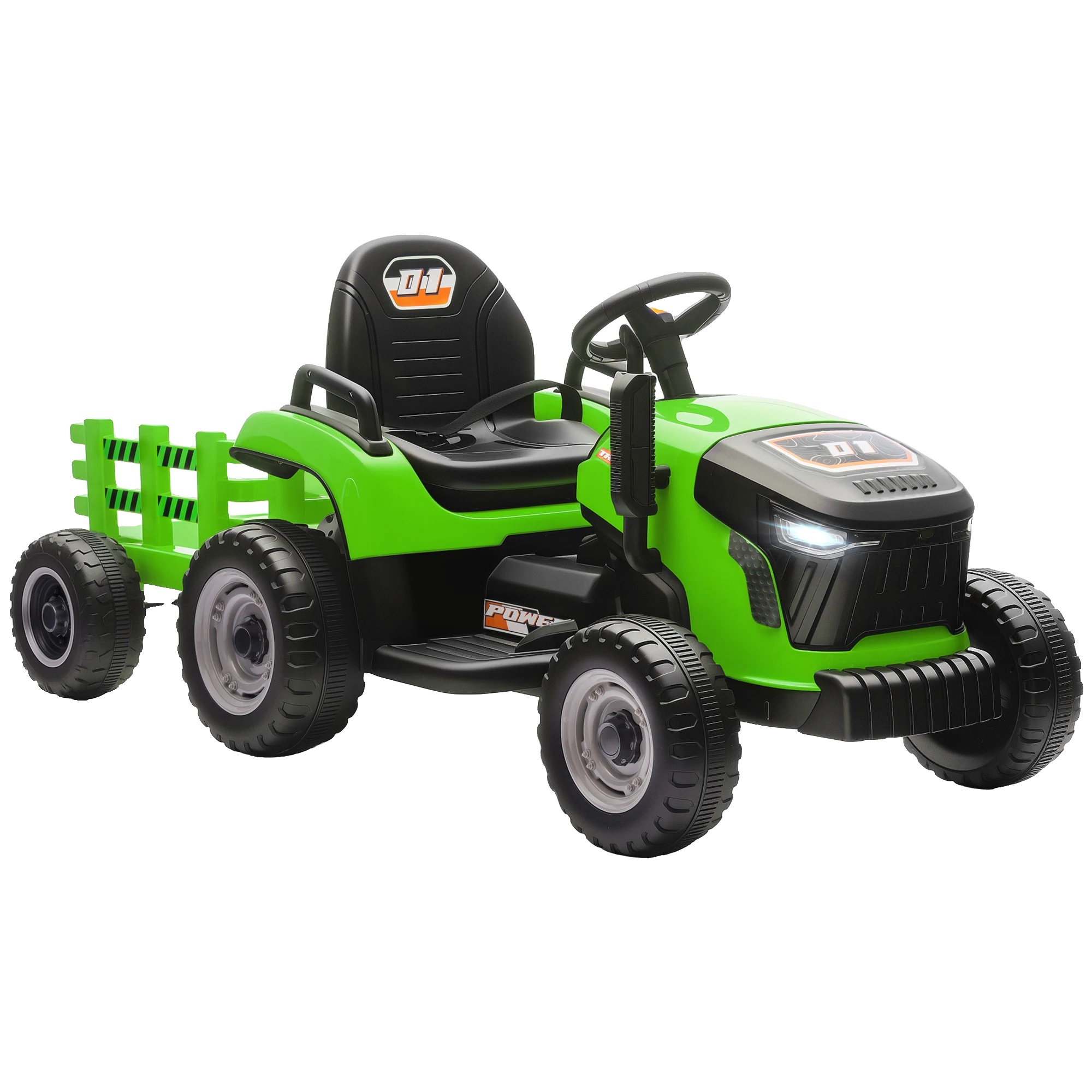 Elektrischer Traktor, Abnehmbarer Anhänger, Dualer Fahrmodus, Grün