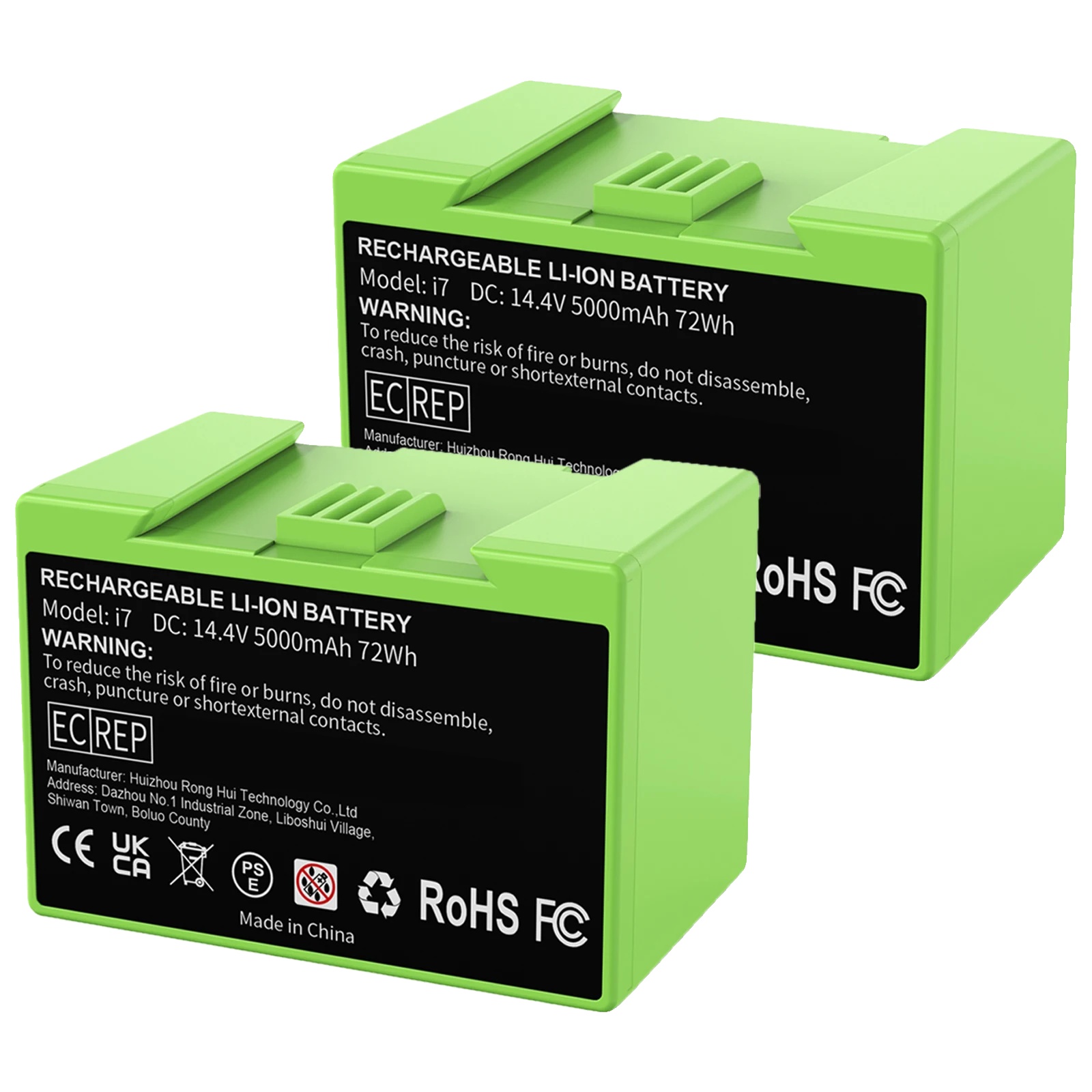 Wiederaufladbare Batterie, 14,4v, 5000mah Kapazität, 2pack 5000mah, 14.4 V