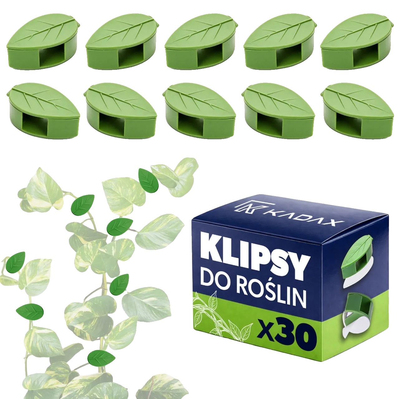 Pflanzenclips, Langlebiger Kunststoff, Selbstklebend, Verstellbare Passform, Grüne Farbe, 30 Stück