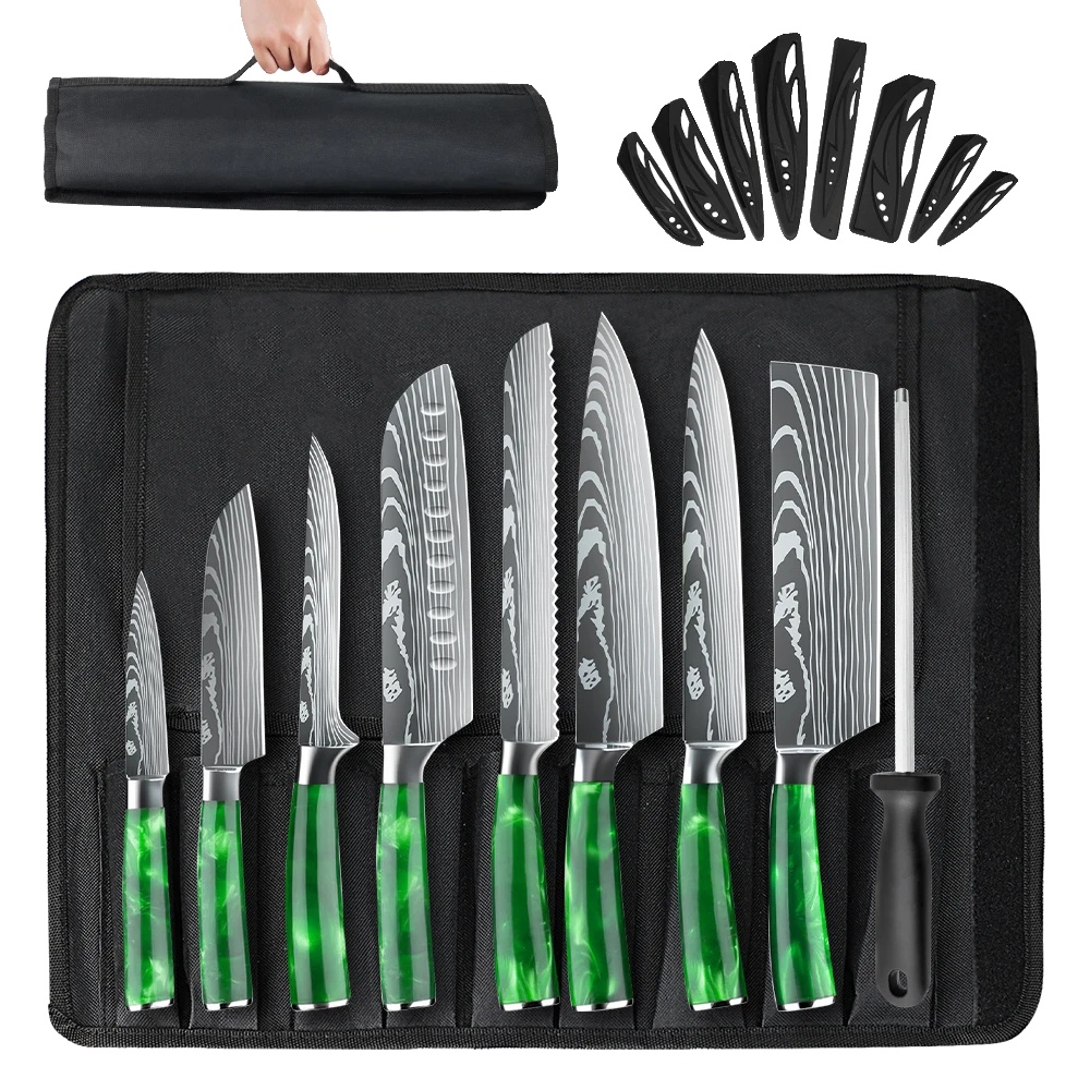 Küchenmesser Set, Edelstahlklingen, 20 Cm Klingenlänge, 13,5 Cm Griff Länge, Umweltfreundlich, Kochmesser