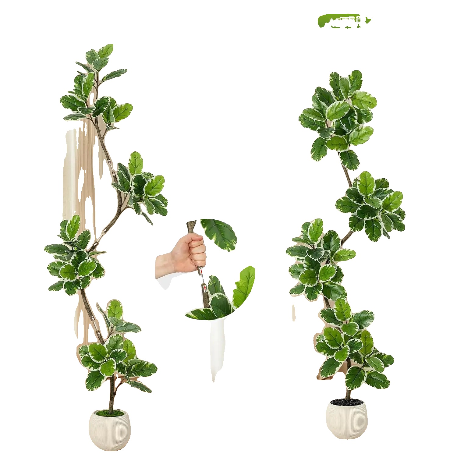 Künstlicher Geigenfeigenbaum, Lebensechtes Design, Pflegeleicht, 210 Cm