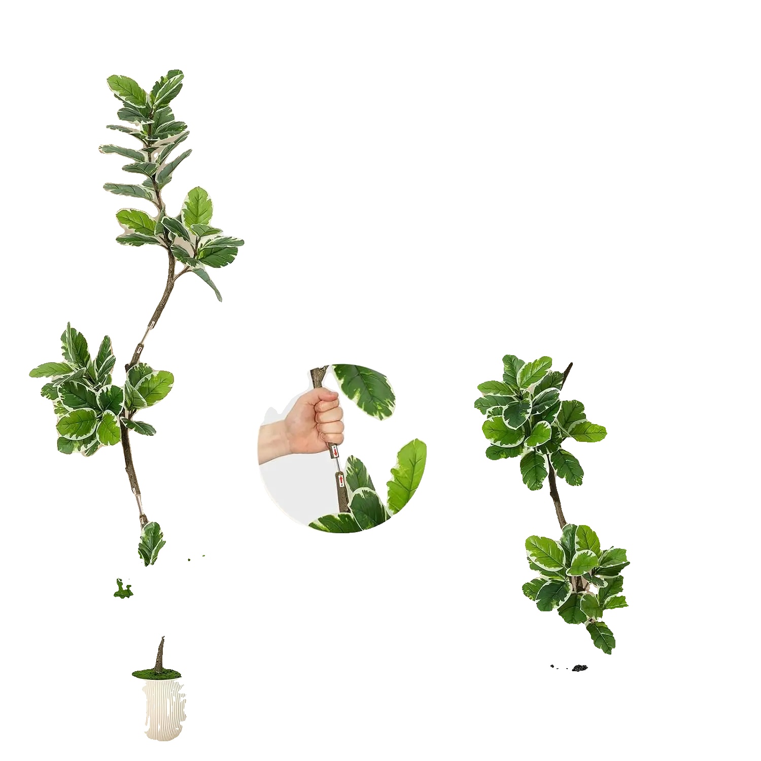 Künstlicher Geigenfeigenbaum, Lebensechtes Design, Pflegeleicht, 180cm