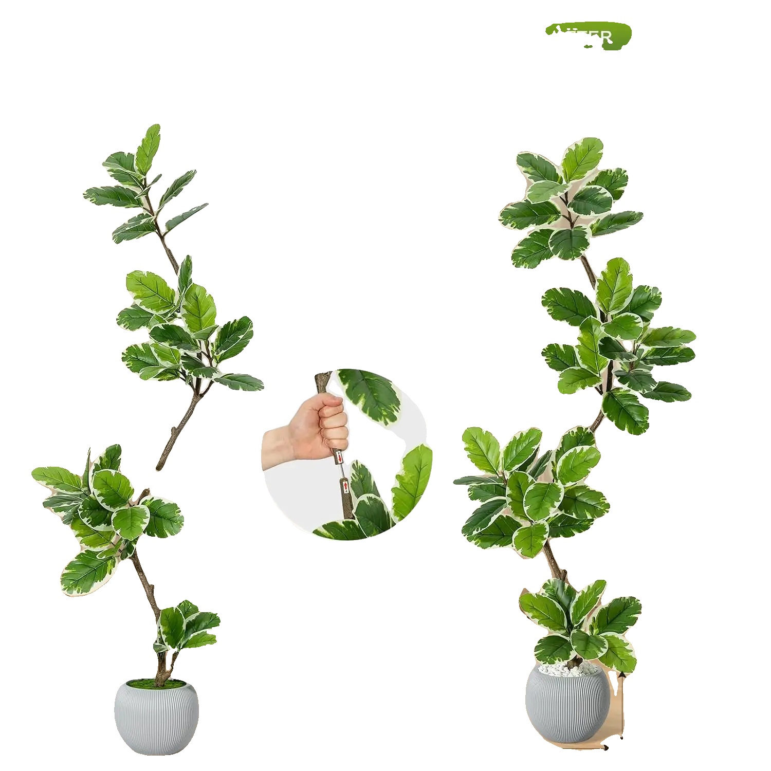 Künstlicher Geigenfeigenbaum, Lebensechtes Design, Pflegeleicht, 150cm
