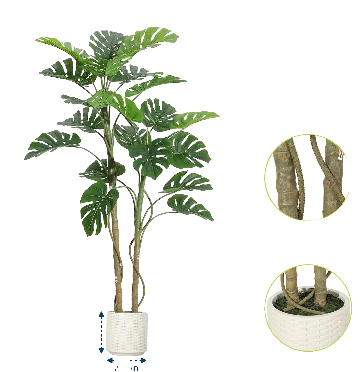 Künstlicher Baum, Lebensechte Blätter, Dekoratives Grün Für Drinnen, 150cm