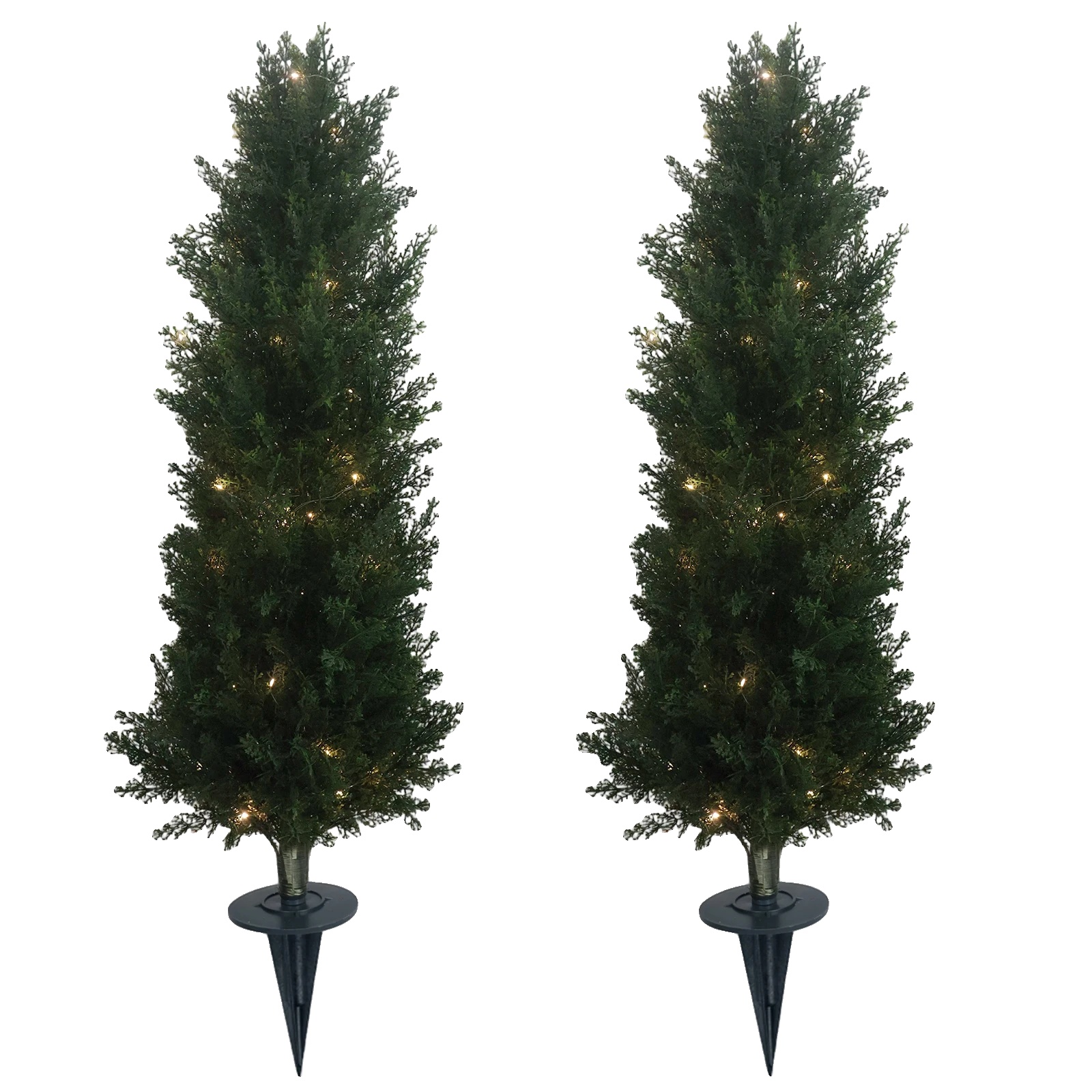 Künstliche Zypressen, Lebensechtes Design, Integrierte Led-beleuchtung, Grün 90cm