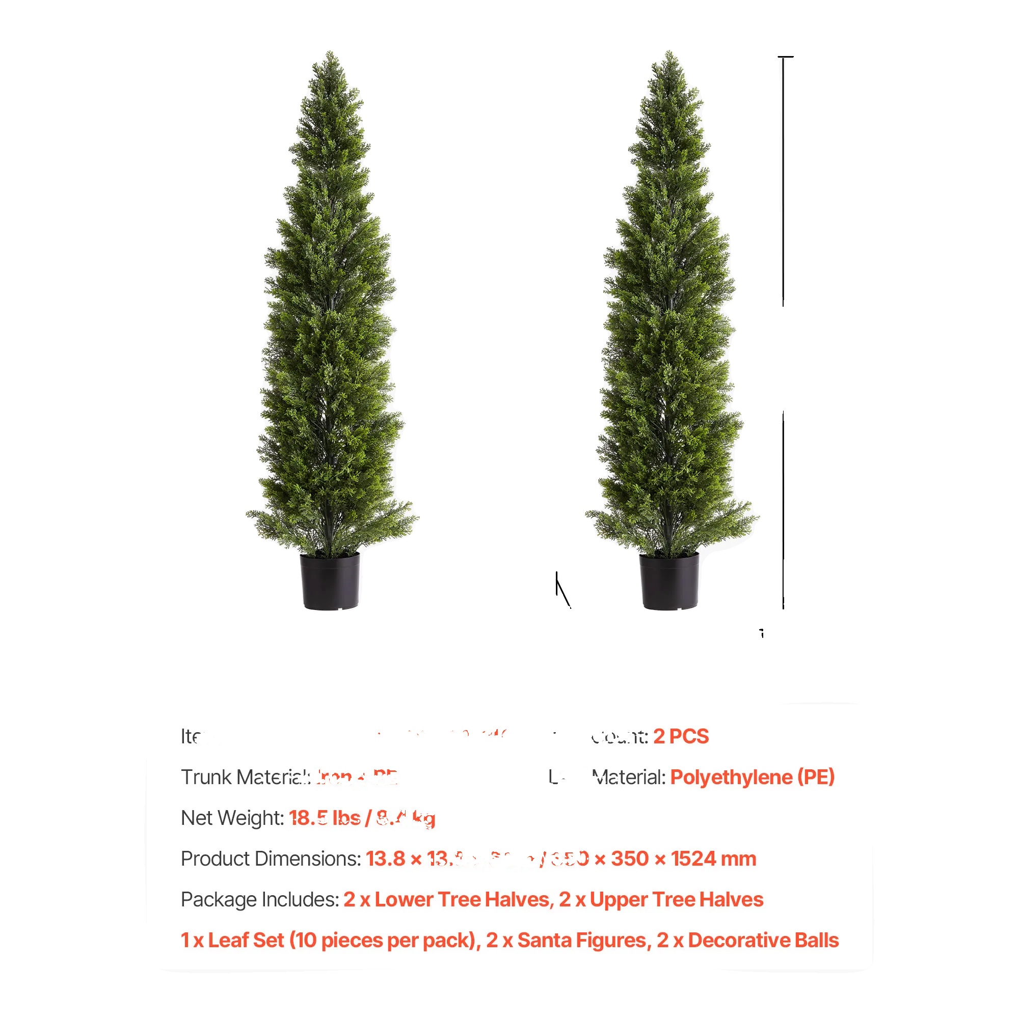 Künstlicher Zedernbaum, Realistische Blätter, Langlebige Konstruktion, 60inch