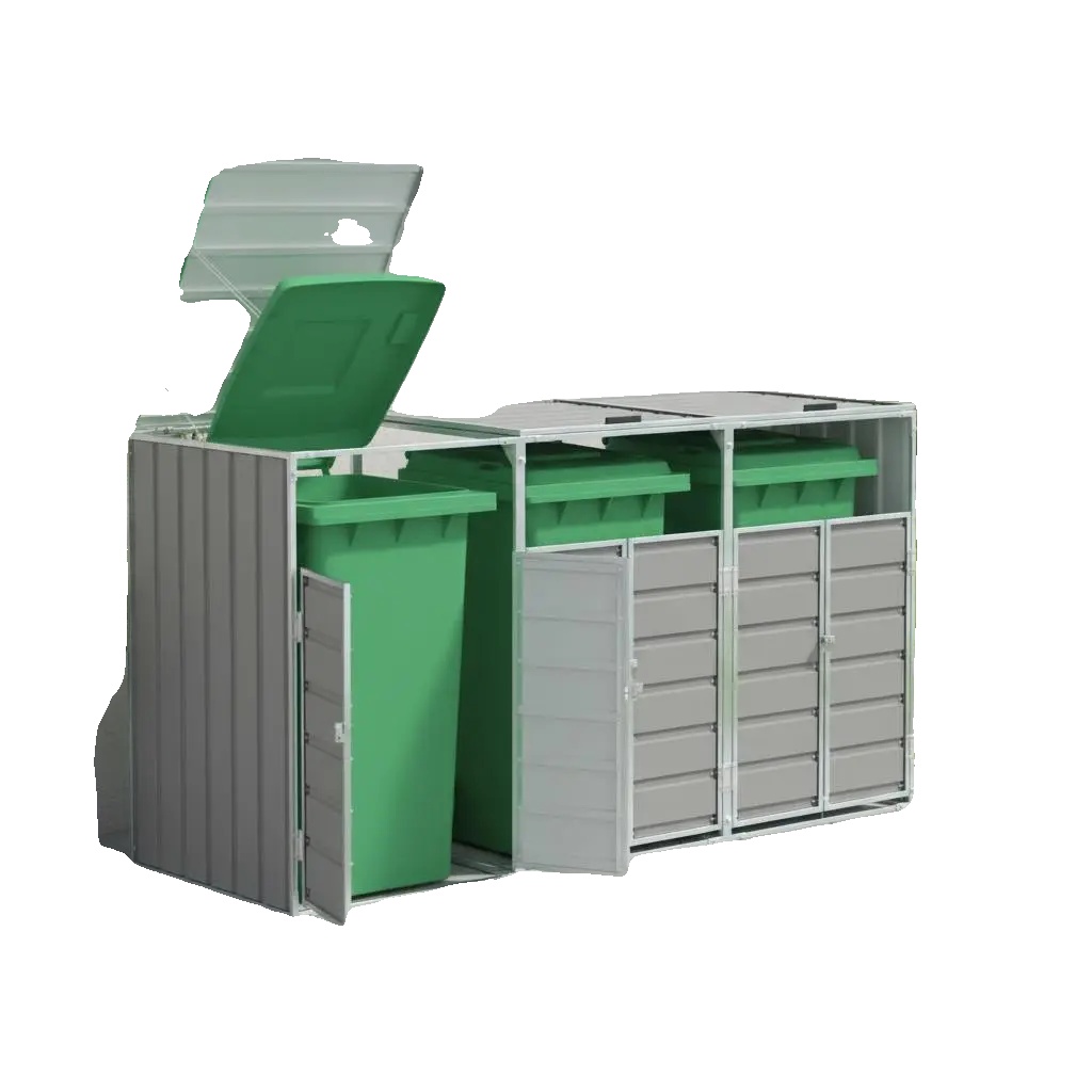 Mülltonnenlagerung, Langlebiges Design, Praktische Organisation, Armeegrün