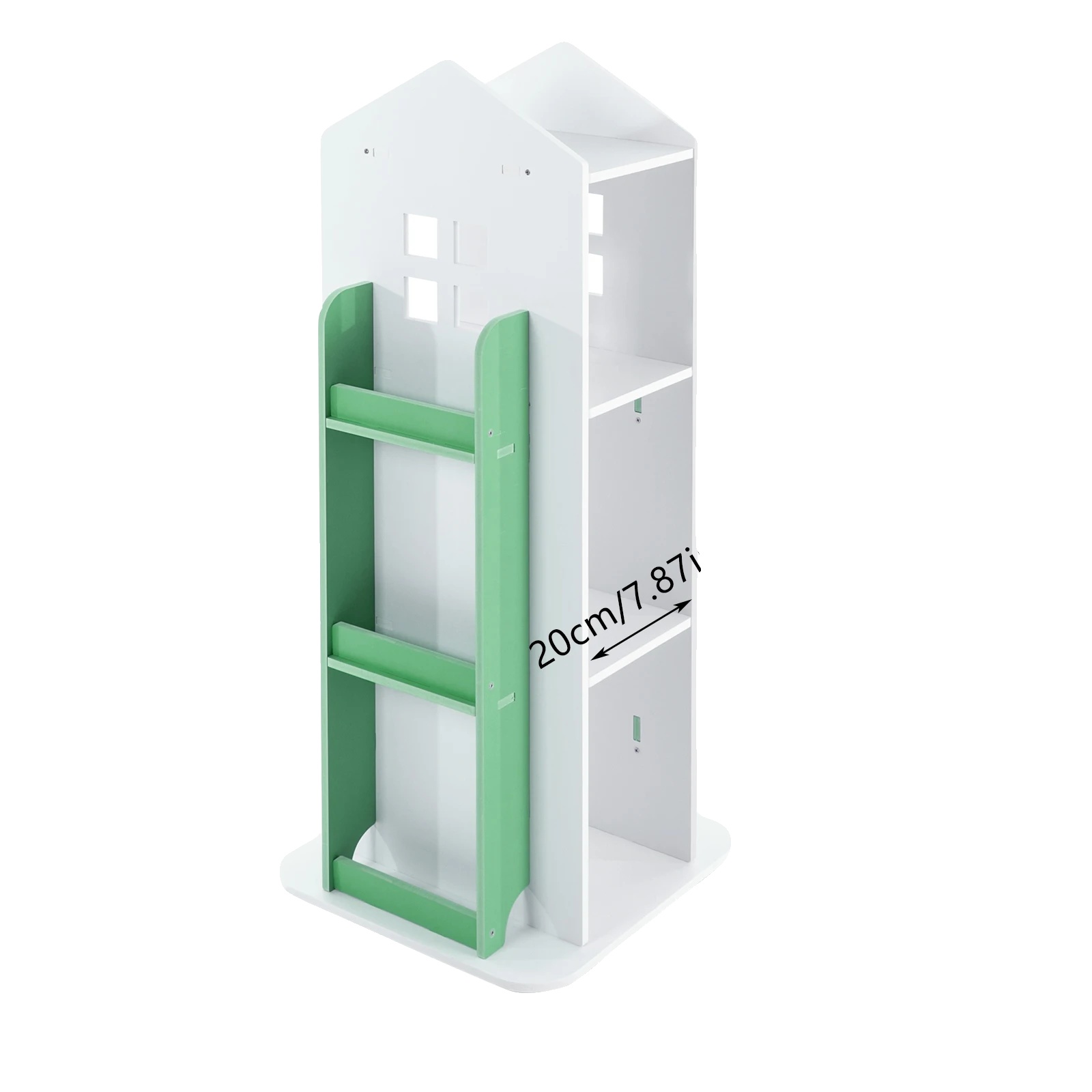 Kinderbuchregal, 4-stöckiges Design, Umweltfreundliches Material, Grün