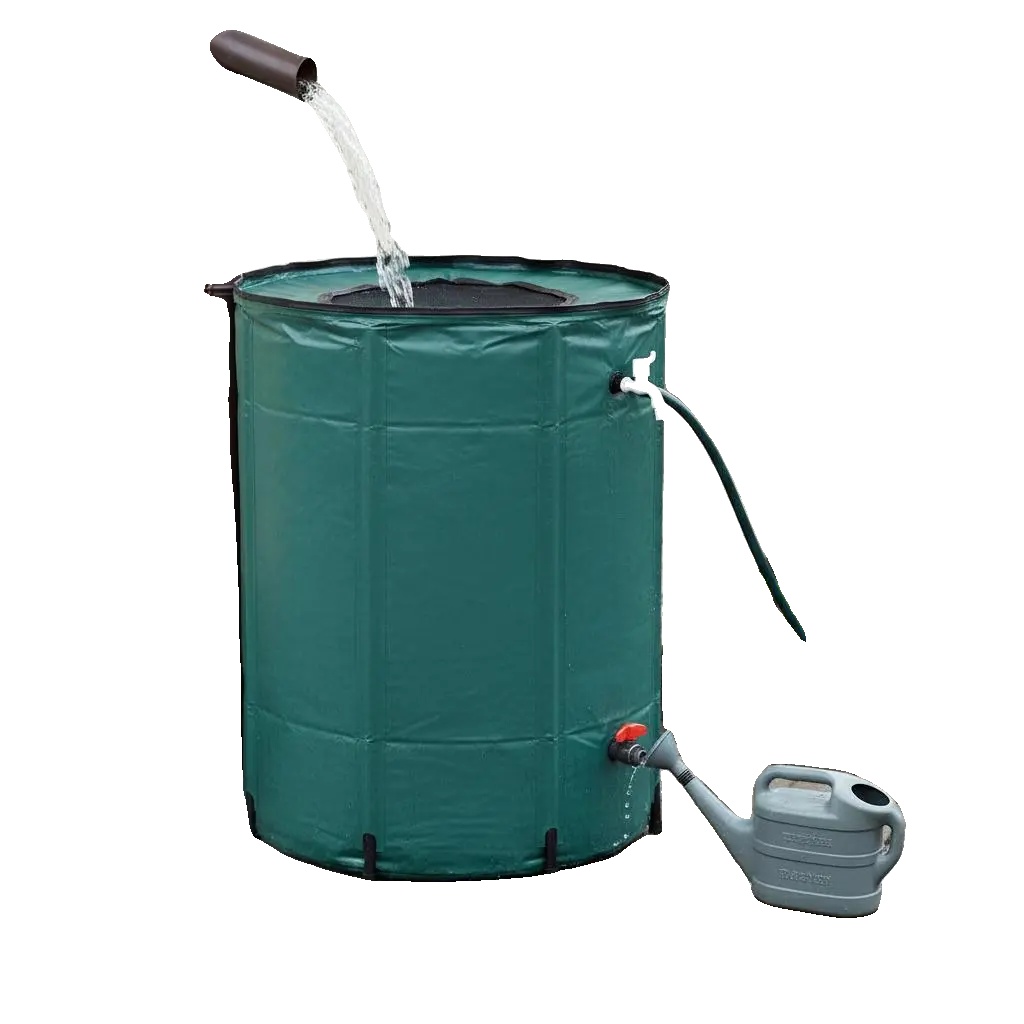 Regenwassertank, 500l Kapazität, Faltbares Design, Armeegrün