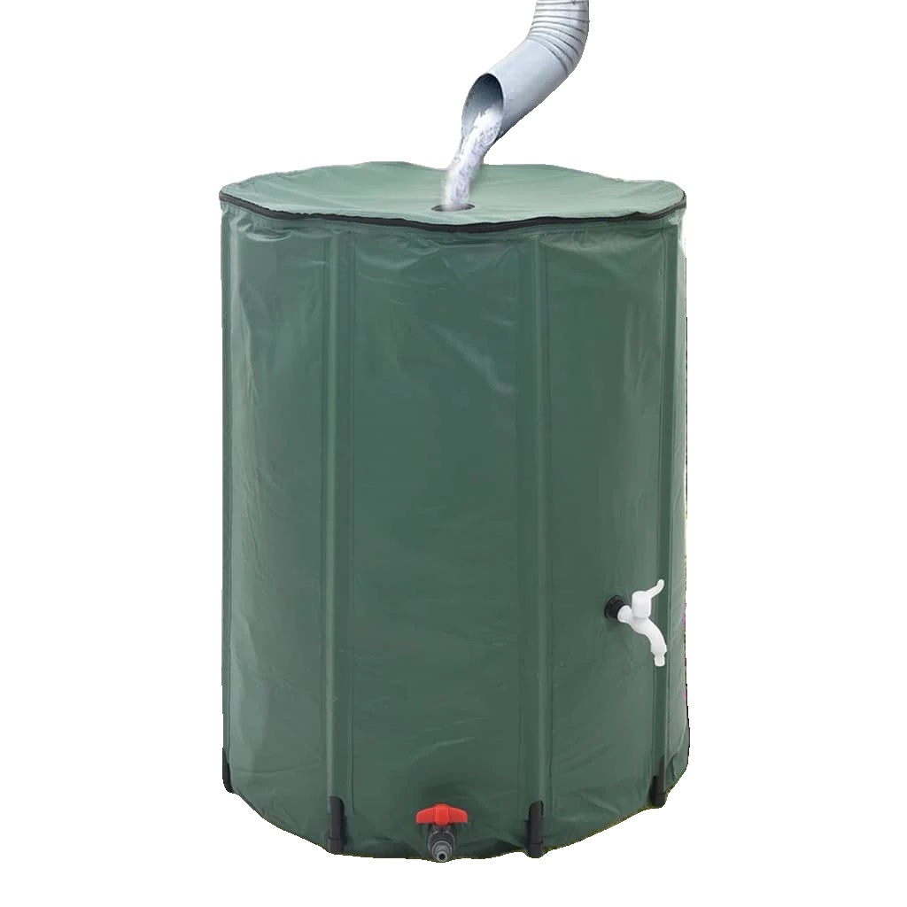 Regenwasserspeichertank, 750 Liter Kapazität, Faltbares Design, Armeegrün
