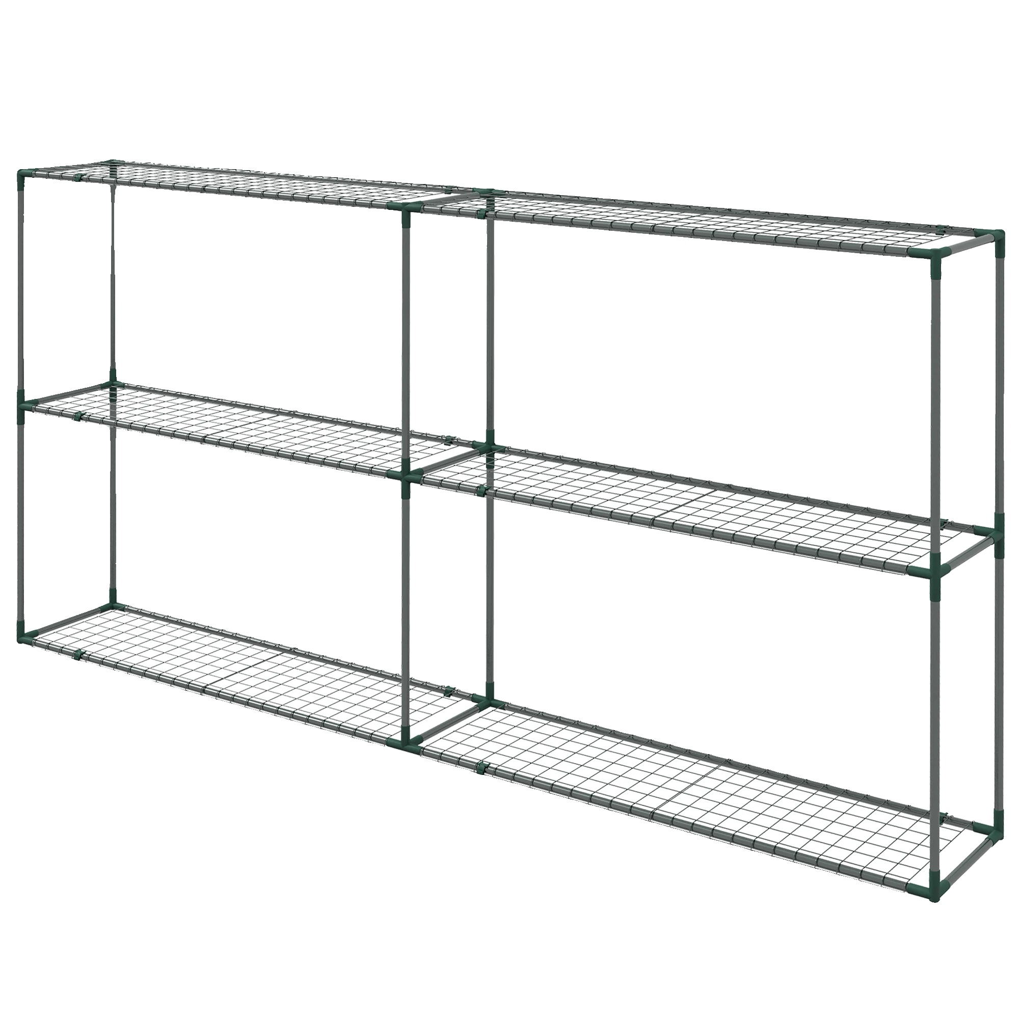 Blumenstand, Dreistufiges Design, Metallrahmen, Armeegrün
