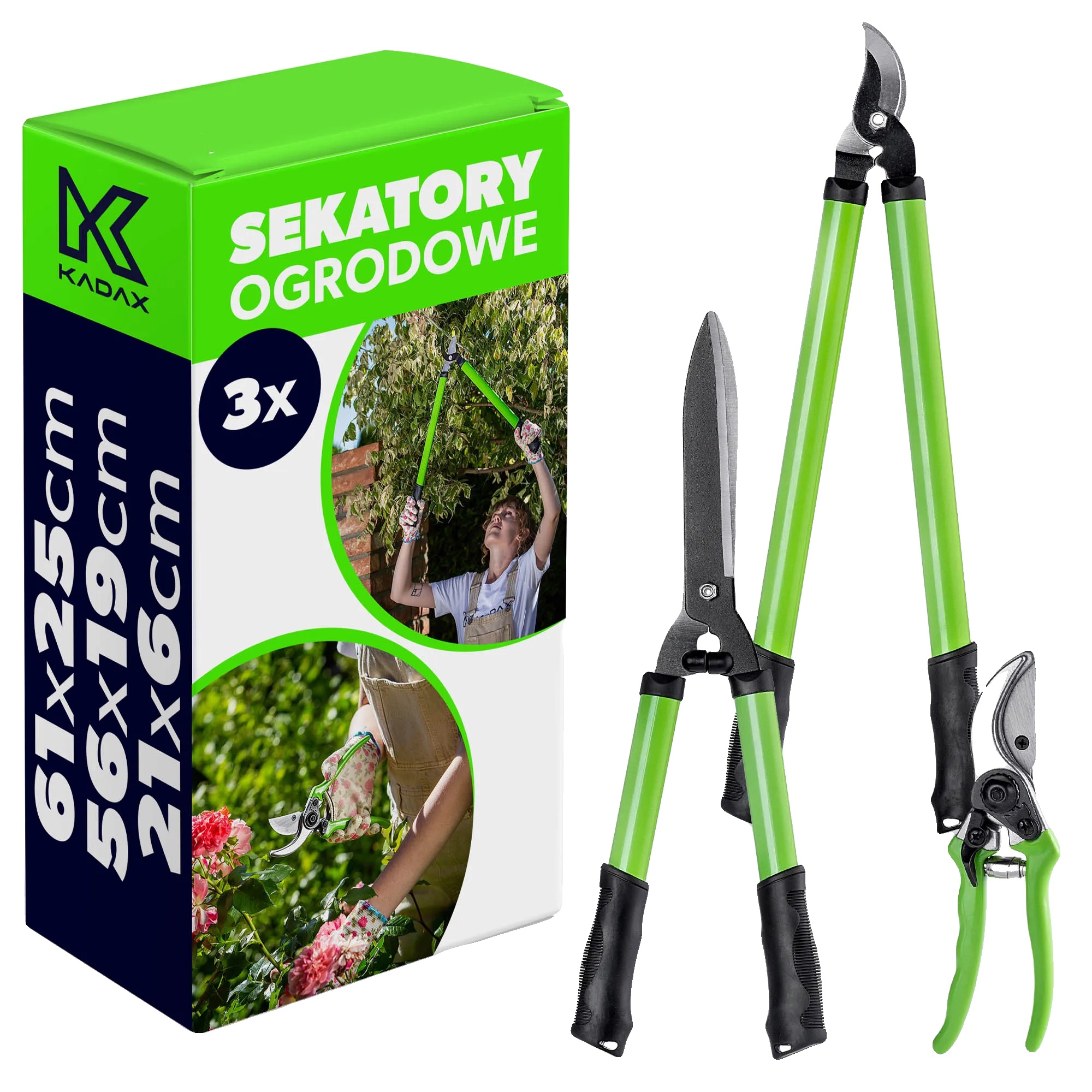 Gartenwerkzeugset, Ergonomische Griffe, Präzises Schneiden, Grün