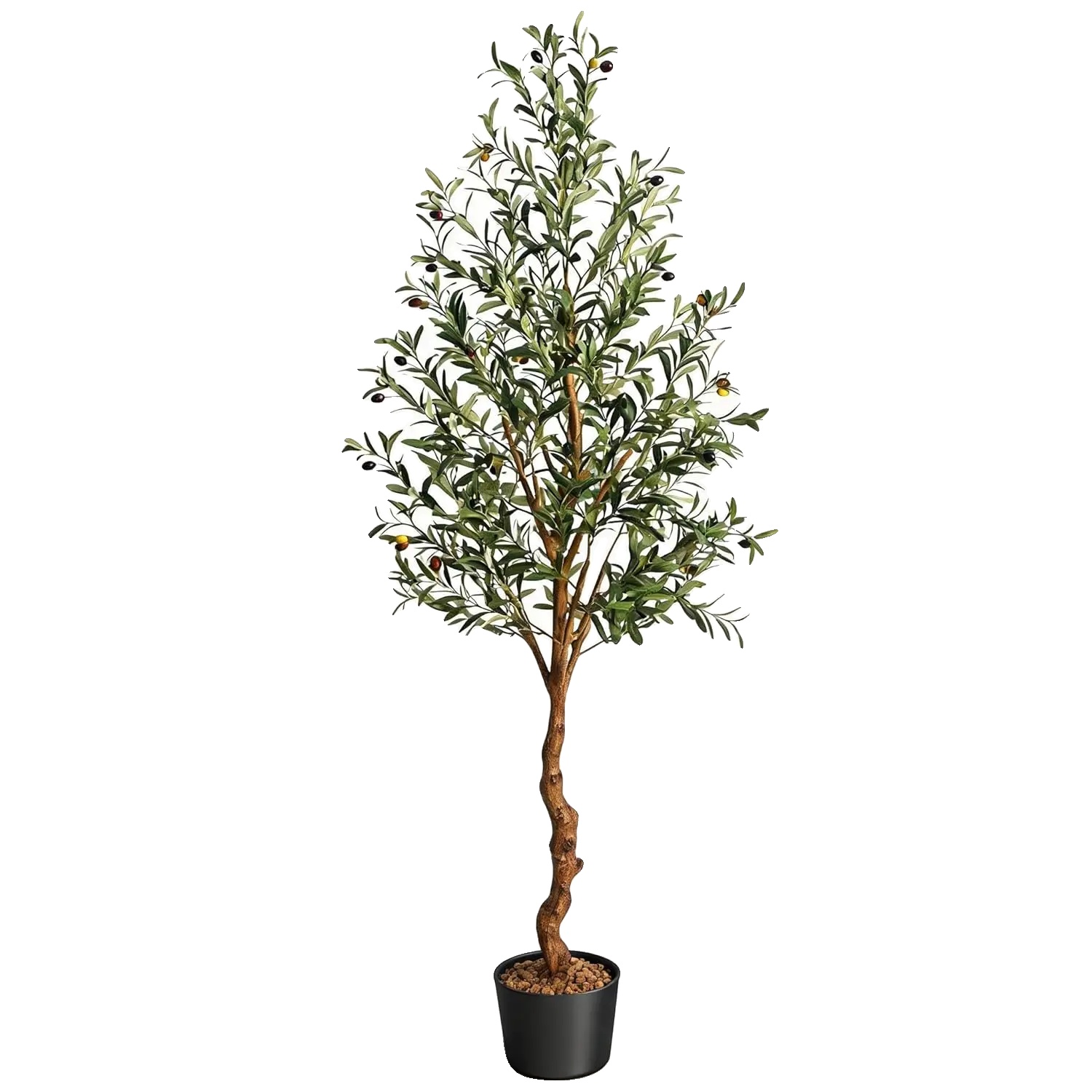 Künstlicher Olivenbaum, Realistische Blätter, Wartungsfreies Design, 6ft Trockene Gräser Hinzufügen