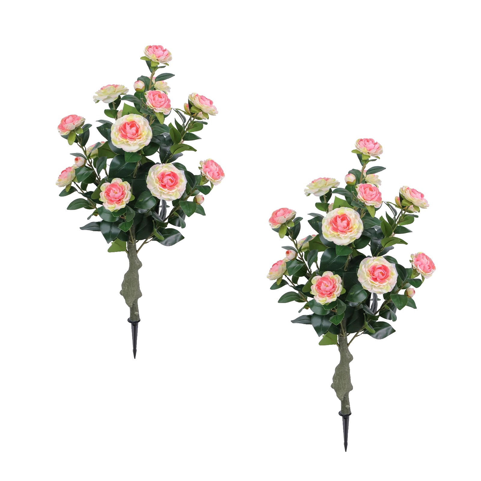 Künstliche Rosensträucher, Realistische Kunstblumen, Langlebige Außendekoration, Grün