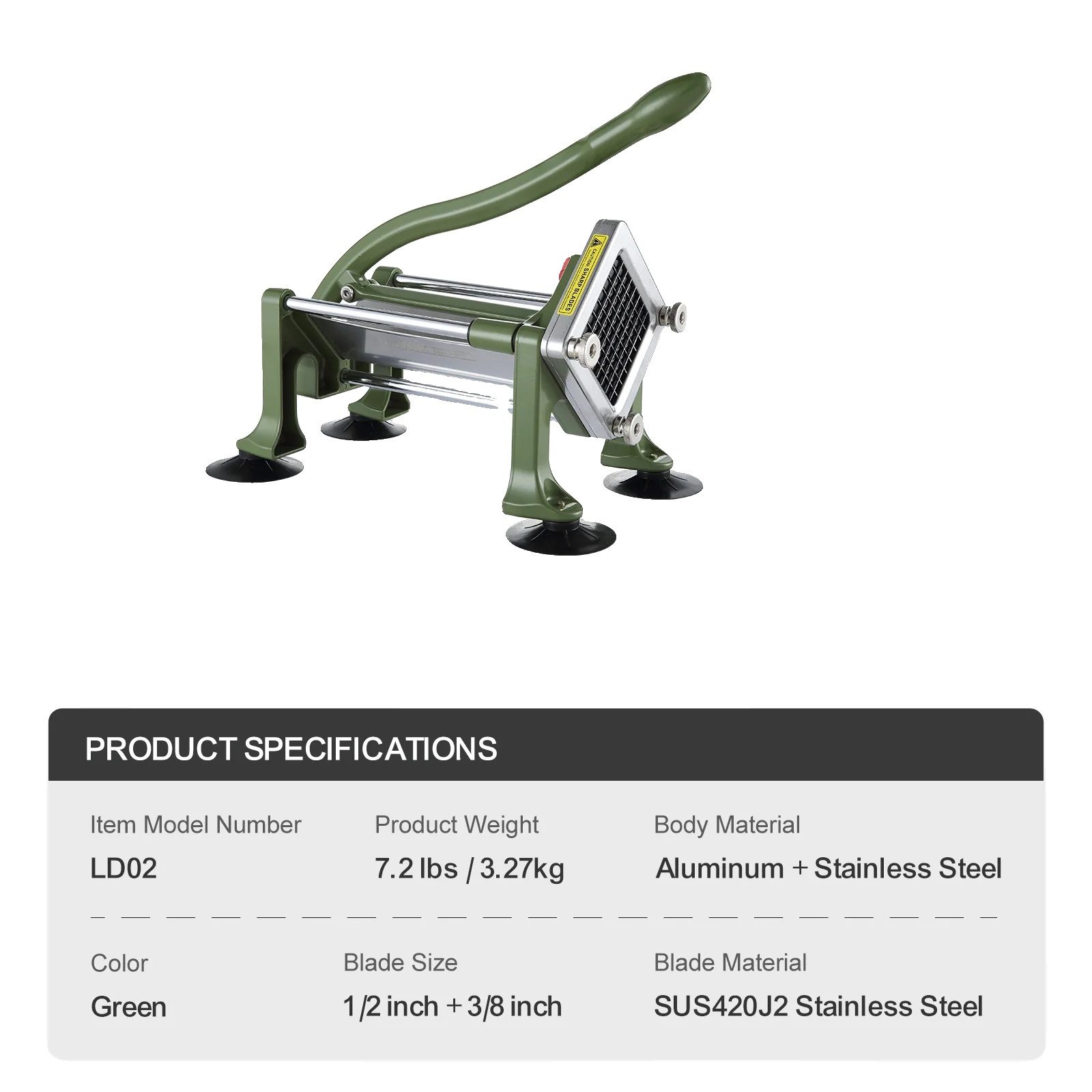 Pommes Frites Schneider, Edelstahlklingen, Ergonomisches Design, Ld02 2 Größe