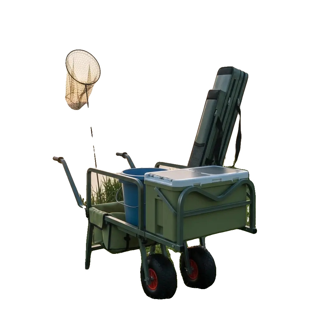Angelwagen, Langlebiger Pulverbeschichteter Stahl, Verbesserte Mobilität, Armeegrün