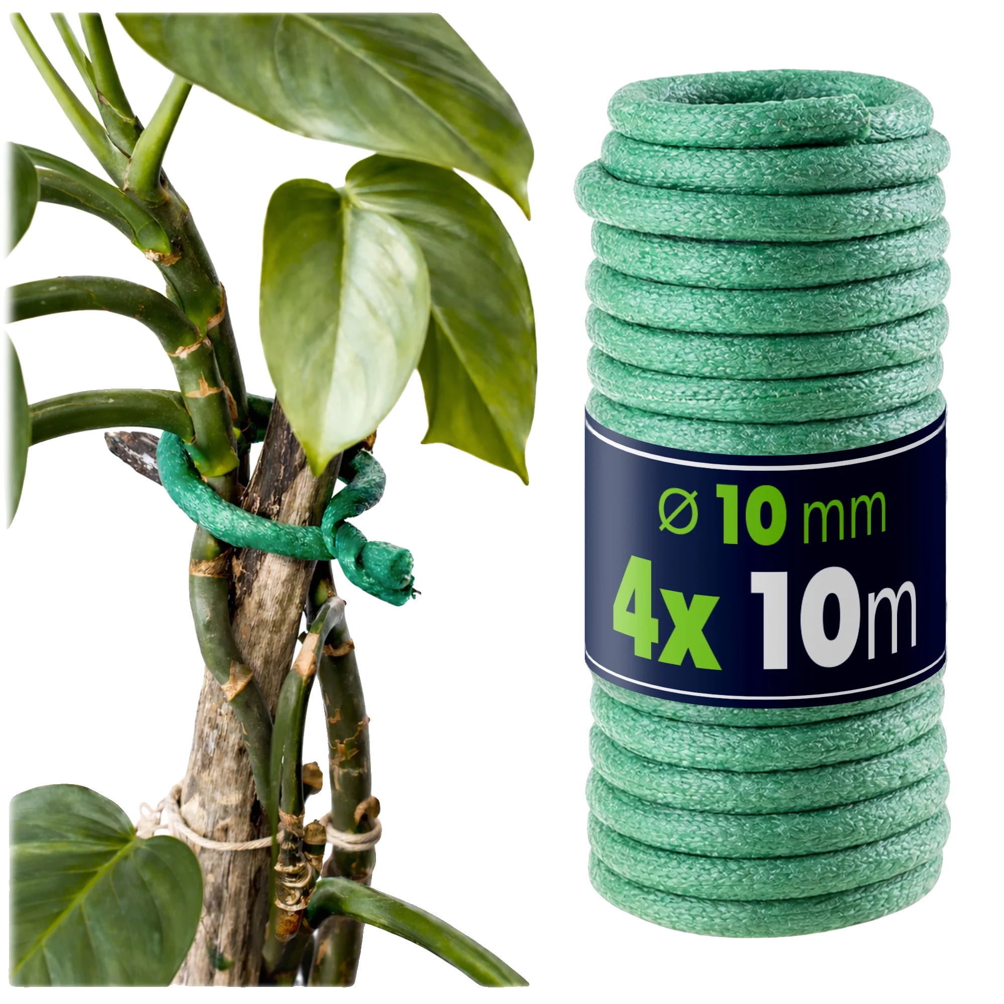 Garten Draht, 10 Meter, Stahlkern Konstruktion, Schaumstoffbeschichtung, Flexibles Design, Grüne Farbe