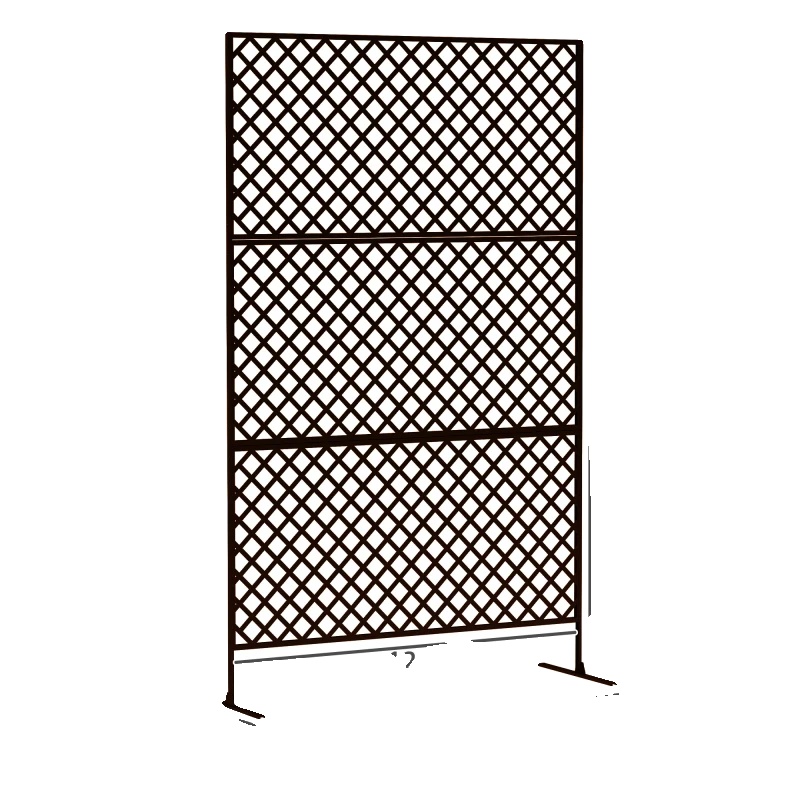 Raumteiler, Stahlkonstruktion, 122 Cm Länge, 45 Cm Breite, 198 Cm Höhe, Drei Vertikale Segmente