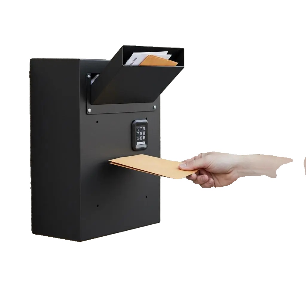 Briefkasten, Wandmontage-design, Langlebige Stahlkonstruktion, Armeegrün