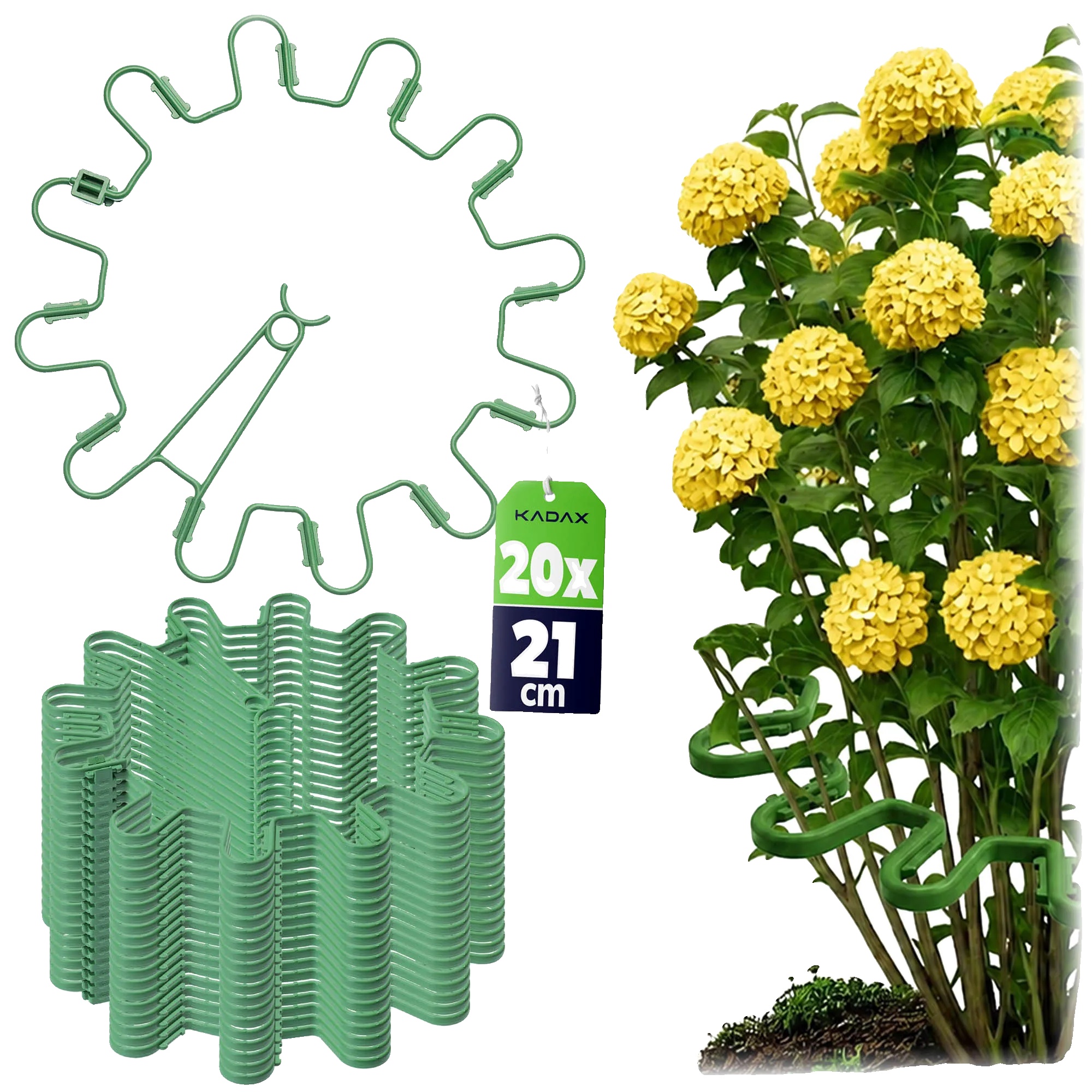 Pflanzenklemme, 21 Cm, Kunststoff, Grün, 20 Stück, Geeignet Für Verschiedene Pflanzen