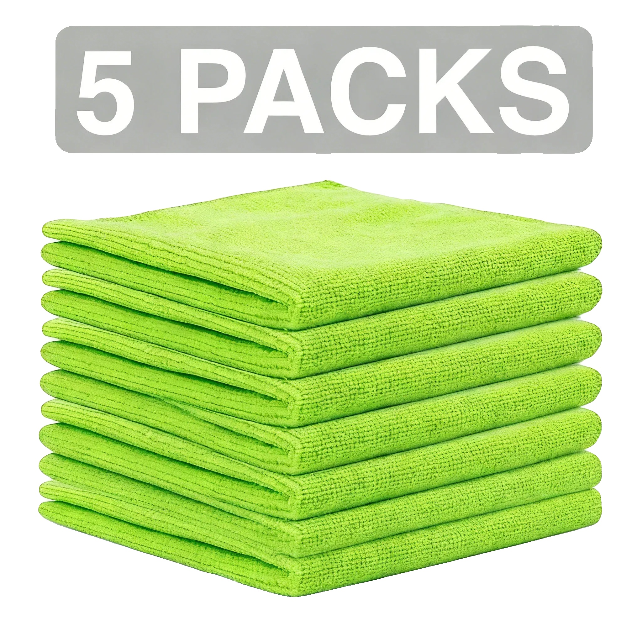 Mikrofaser-reinigungstücher, Super Saugfähig, Langlebig Und Fusselfrei, 5pcs-c, Grün