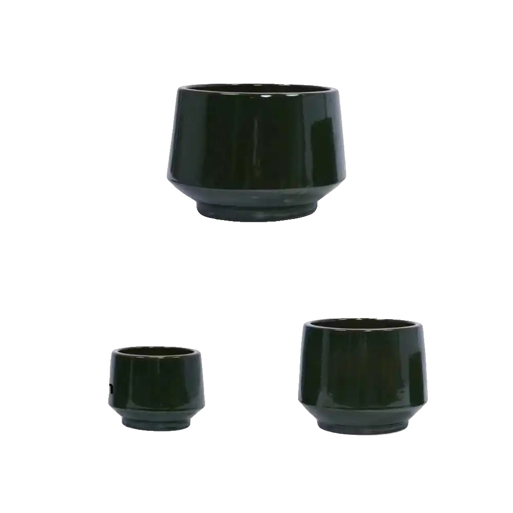 Keramischer Pflanzen Topf Set, Langlebiges Material, Vielseitiges Design, Antikgrün + Set