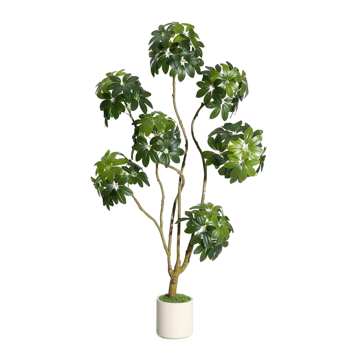 Künstlicher Schefflera Baum, Lebensechtes Design, Pflegefrei, Grün, 150cm