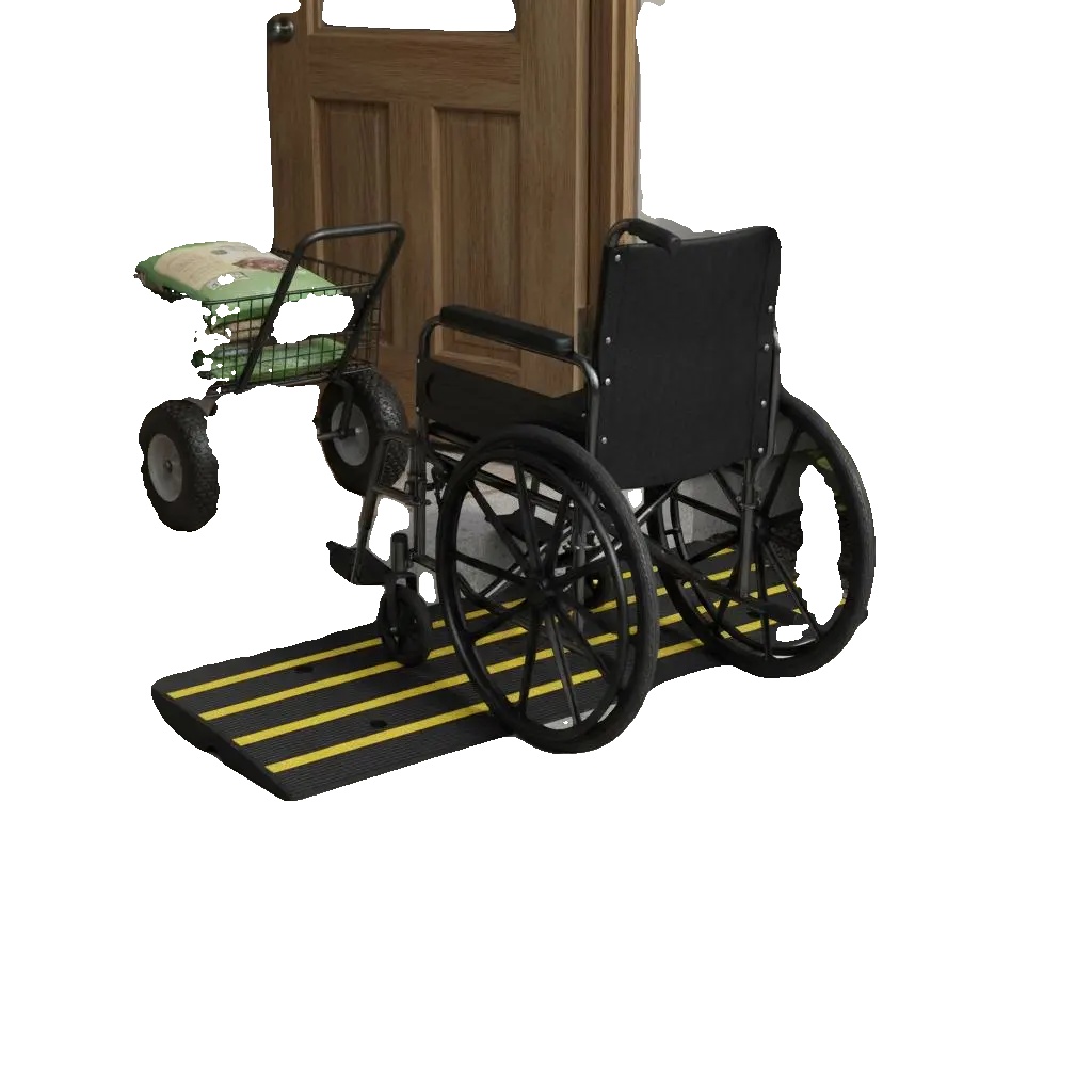 Schwellenrampe, Rutschfeste Oberfläche, 15 Tonnen Tragfähigkeit, 6,5 Cm Höhe, Armeegrün