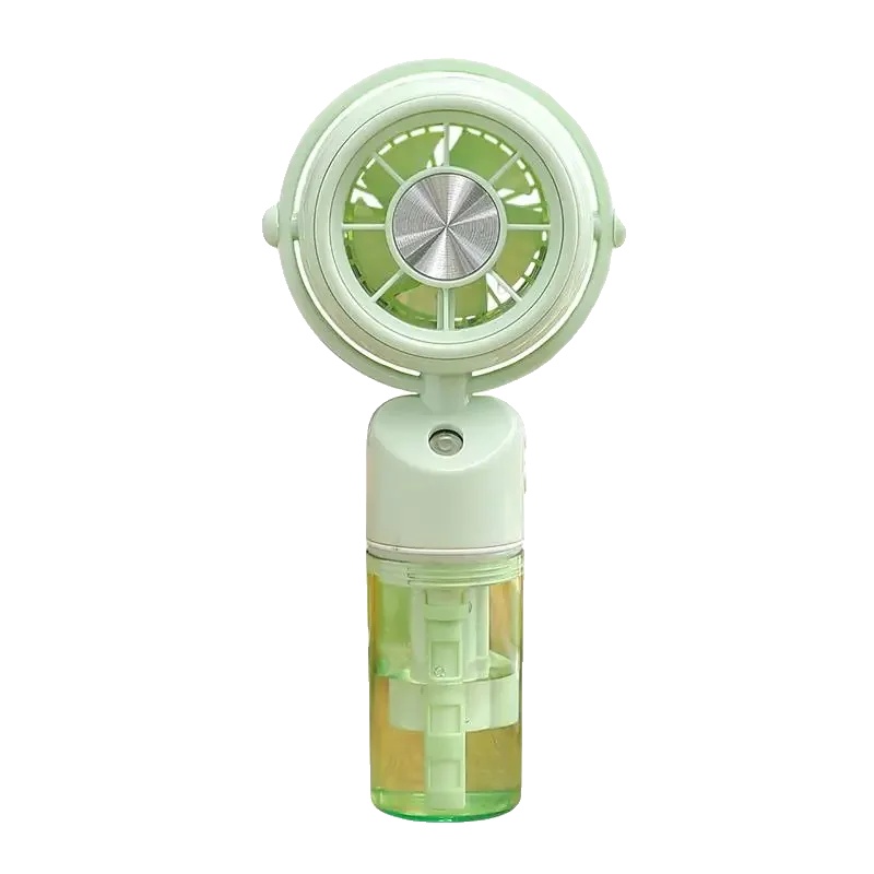 Handheld Nebelventilator, Einstellbare Geschwindigkeit, Tragbares Design, Grün
