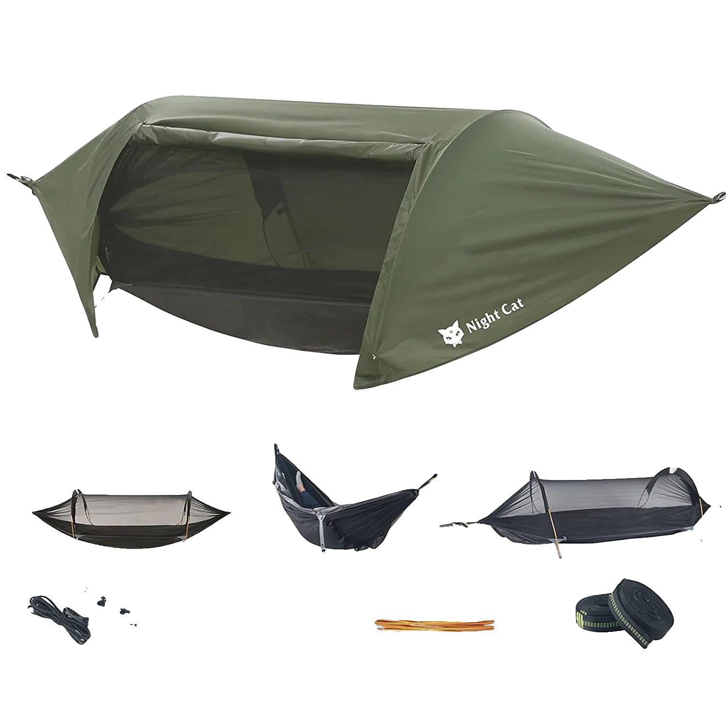 Camping-hängematte Zelt, Mückennetz, Wasserdichtes Design, Armeegrün