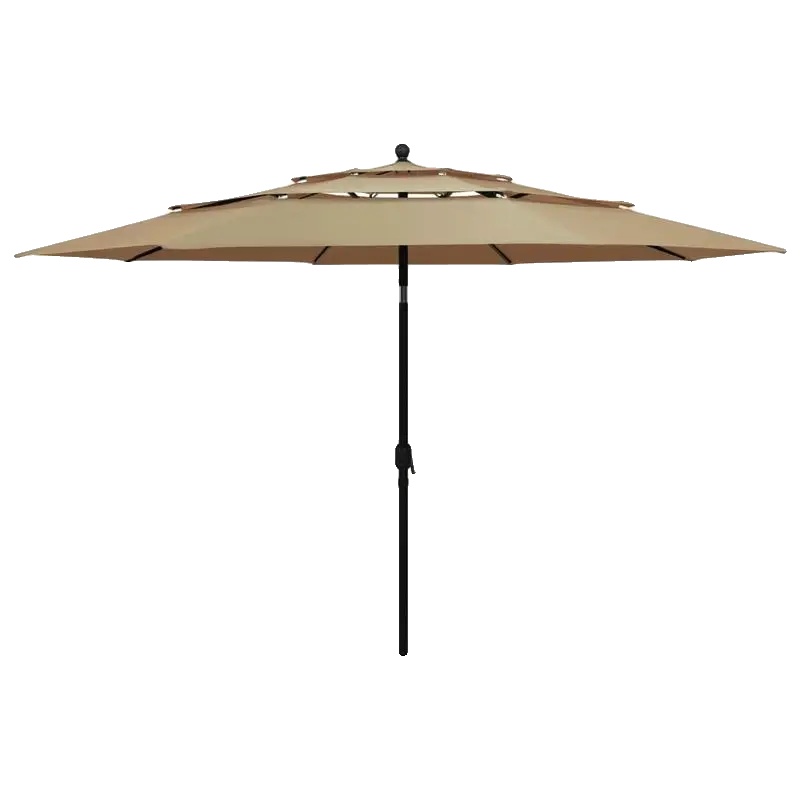 Gartenumbrella, Langlebiges Aluminiumdesign, 3,5 M Dach, Armeegrün