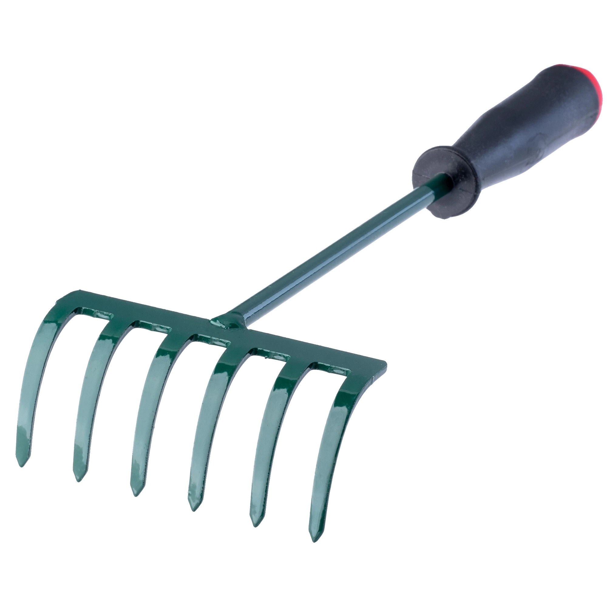 Gartenrechen, 30 Cm Länge, 6 Zähne, Ergonomischer Griff, Langlebiges Plastik, Leicht