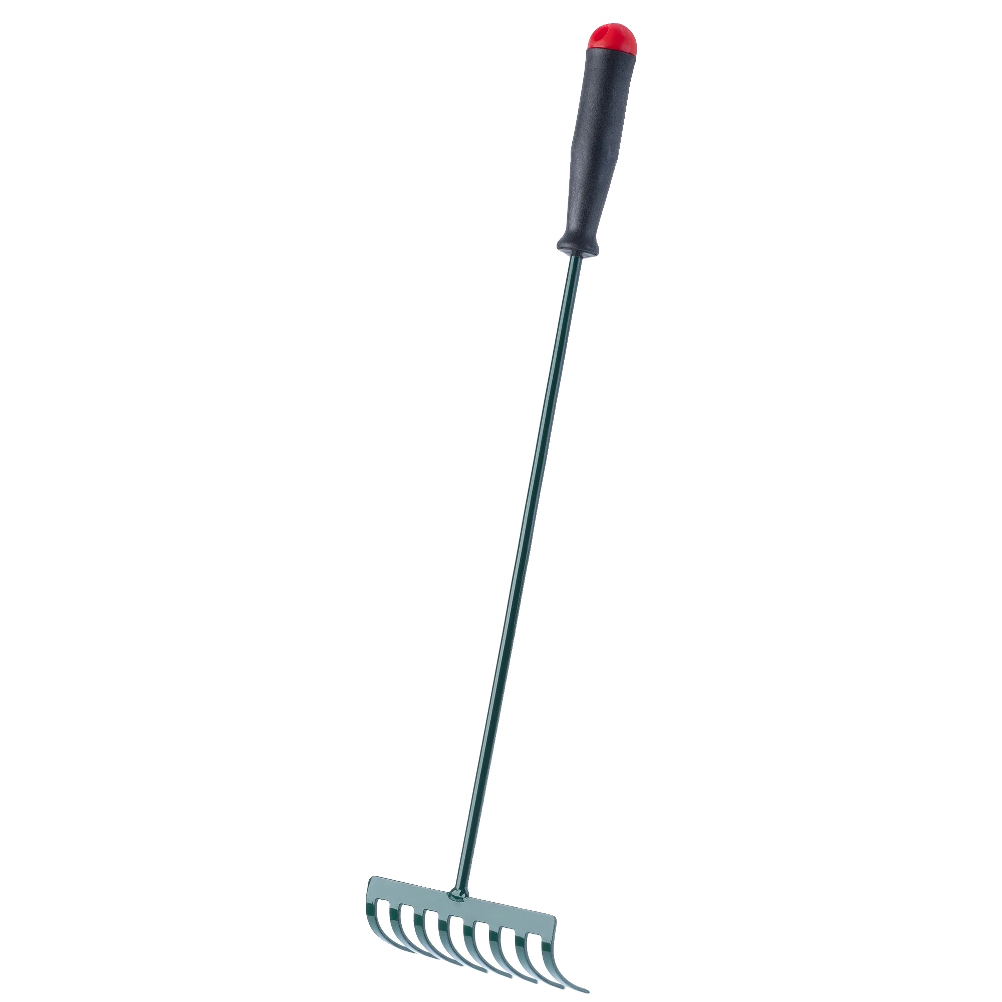 Gartenrechen, 60 Cm Länge, 8 Zähne, Ergonomischer Griff, Langlebiges Kunststoffmaterial, Leicht