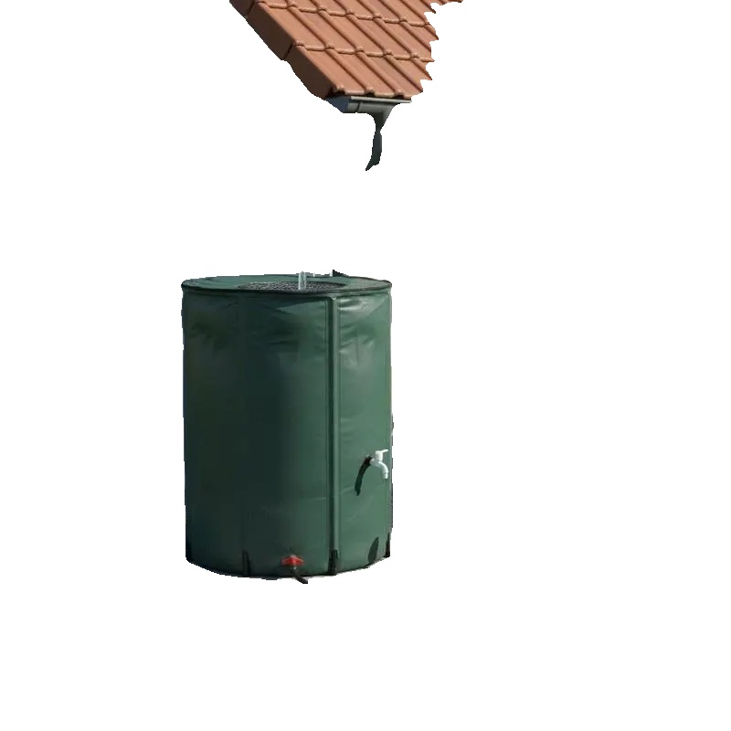 Regenfass, 500l Kapazität, Zusammenklappbares Design, Grün