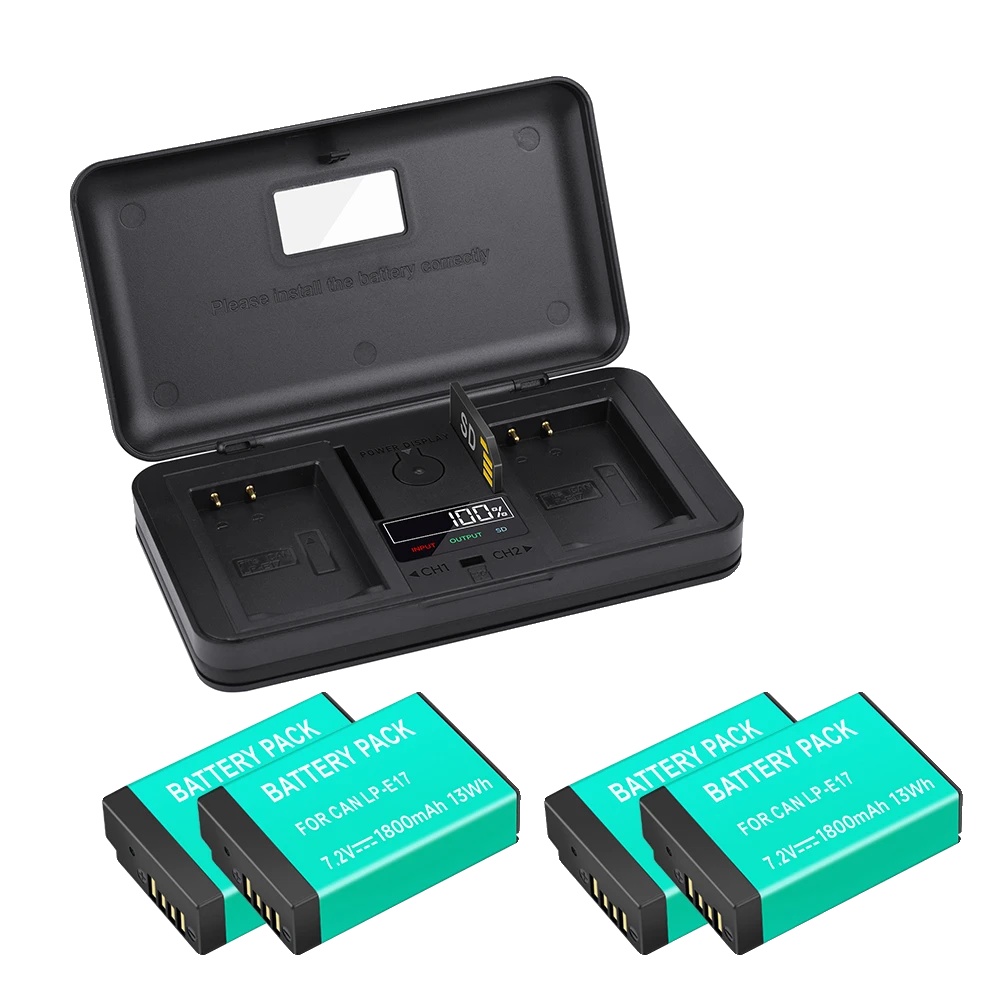 Kameraakku, 1800mah Lithium-ionen, Dual-usb-ladegerät, 1 Ladegerät 4 Batterien