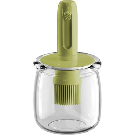Ölbehälter, Ausziehbare Dosierflasche (8,1 X 8,1 X 15,7 Cm), Integrierter Silikonpinsel Für Präzises Dosieren, Multifunktionales Küchenutensil, Ideal Für Grillabende Und Restaurants