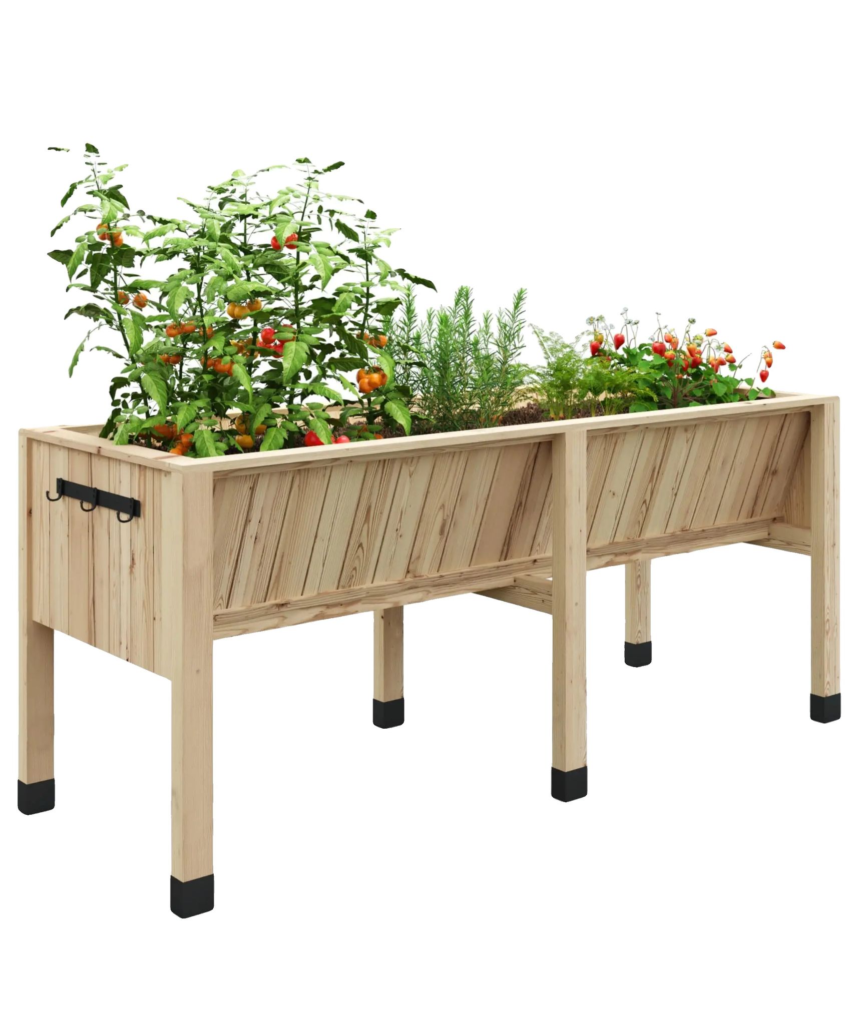 Pflanzkasten, Erhöhtes Design, Werkzeughaken Enthalten, 183x60x77cm