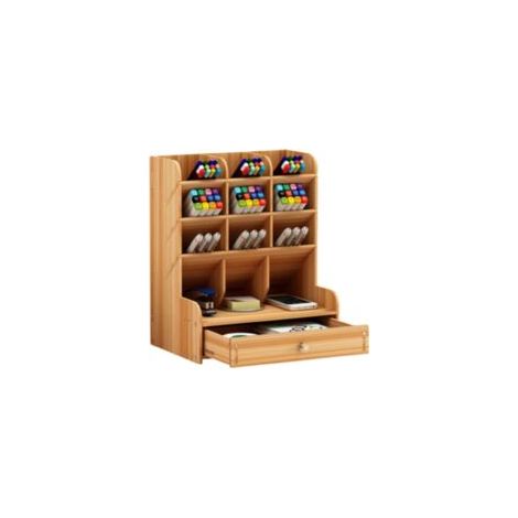 Stiftehalter Mit Organizer, Aufbewahrungsbox Aus Holz, Multifunktionaler Stiftehalter Für Bibliothek/schreibtisch, Für Zuhause, Büro Und Schule, 13 Fächer