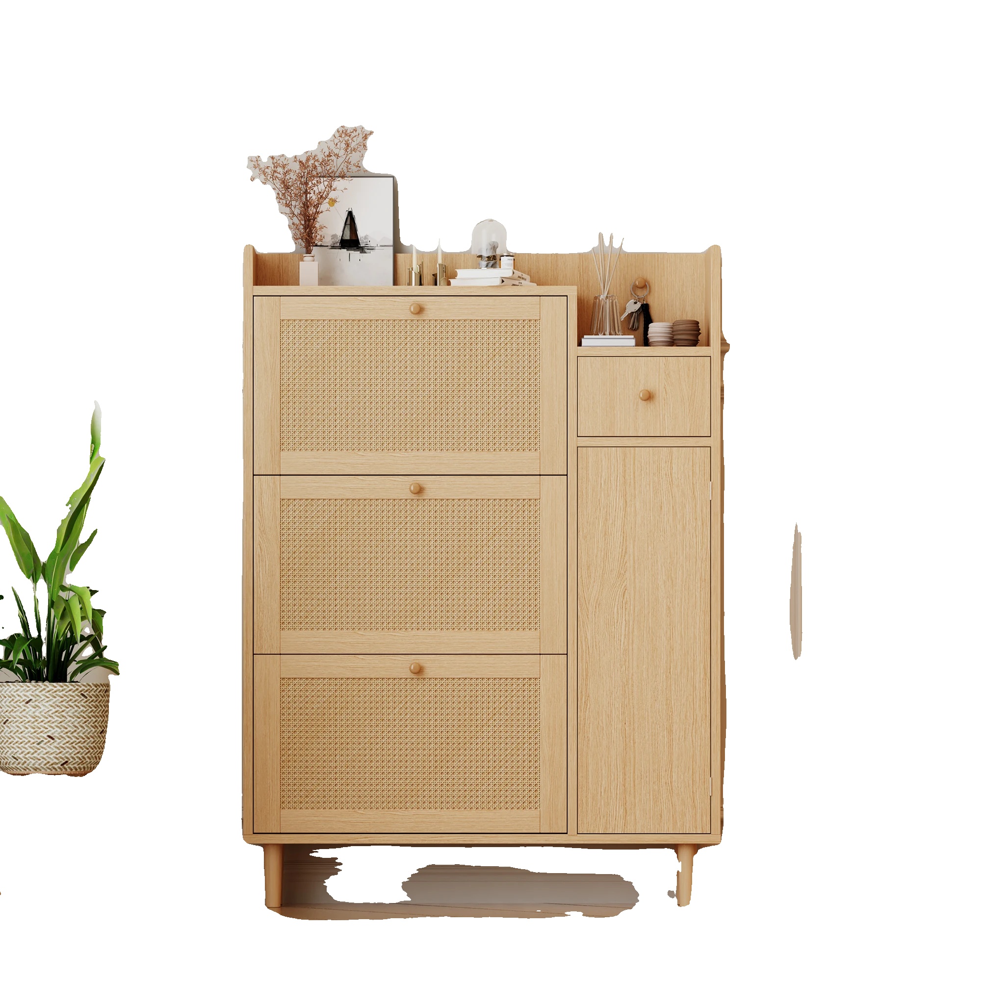 Schuhschrank, Holzdesign, Kompakt Und Funktional, Log-stil