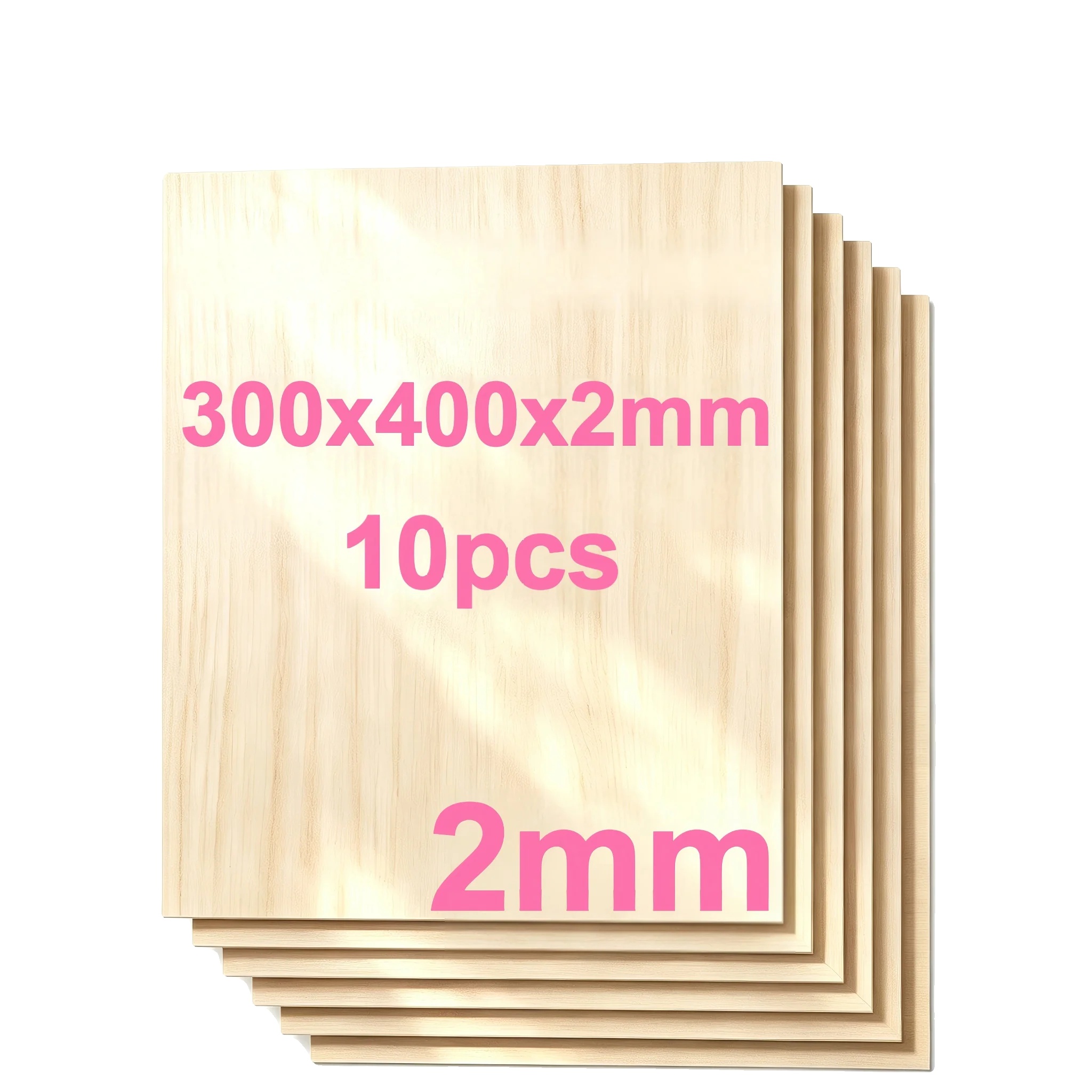 Holzbrett, Ideal Zum Basteln, Kompatibel Mit Gravurwerkzeugen, 10stück, 2mm, 300x400mm
