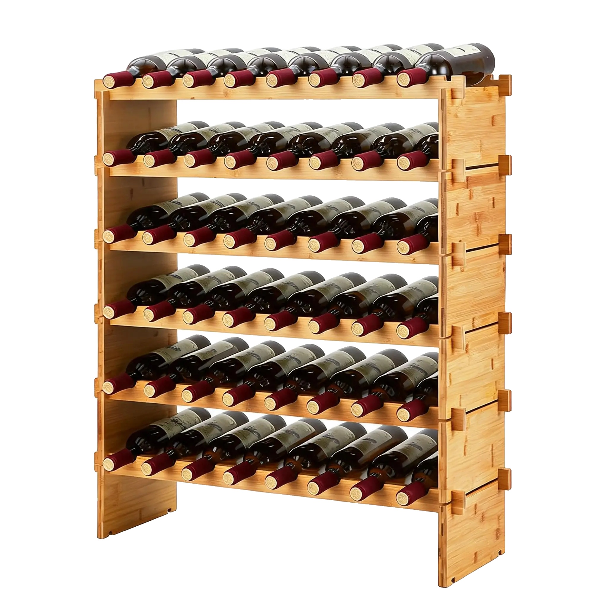 Weinregal, Für Bis Zu 72 Flaschen, Mehrstufiges Design, 76x26x76 Cm