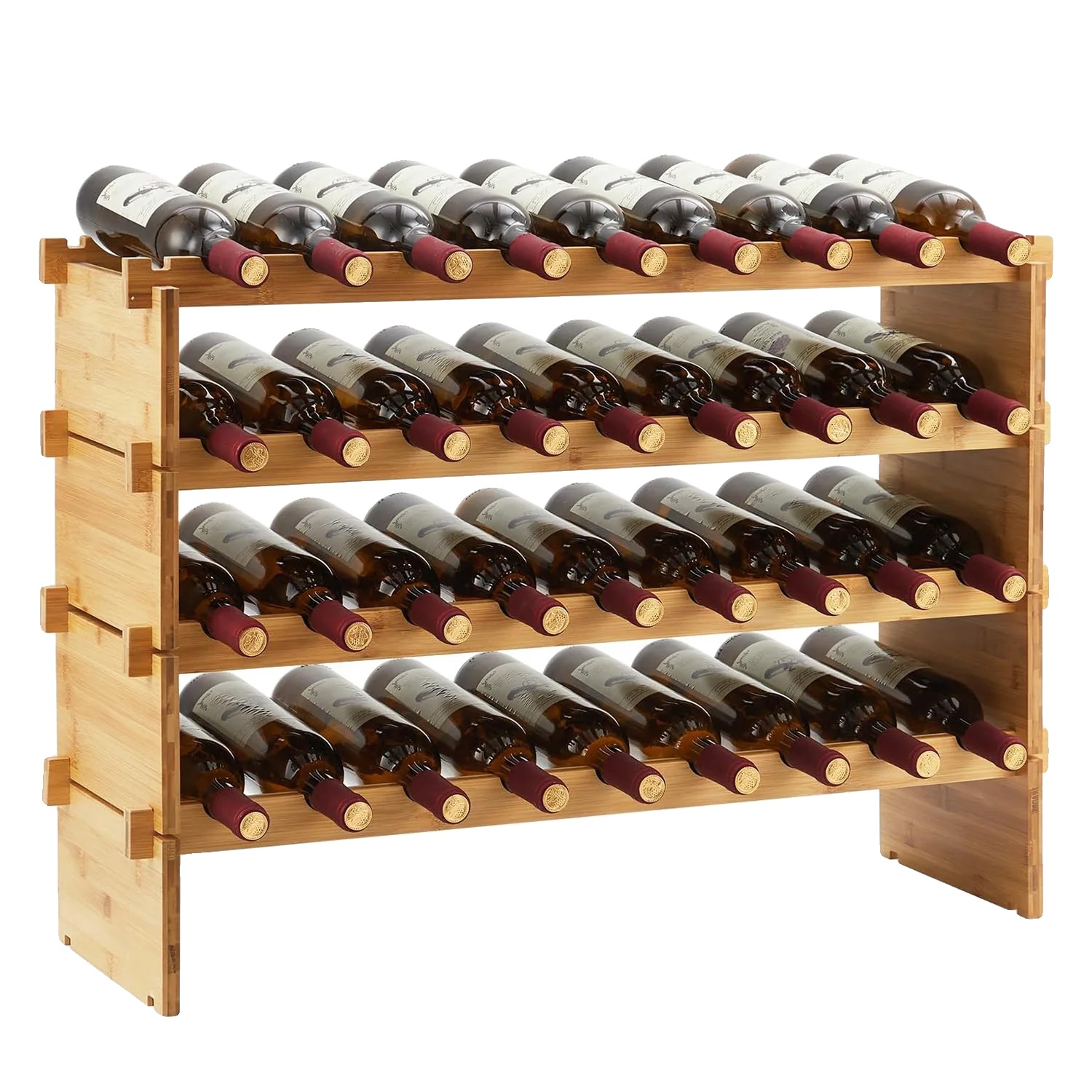 Weinregal, Modulares Design, Bambus-konstruktion, 4-tier
