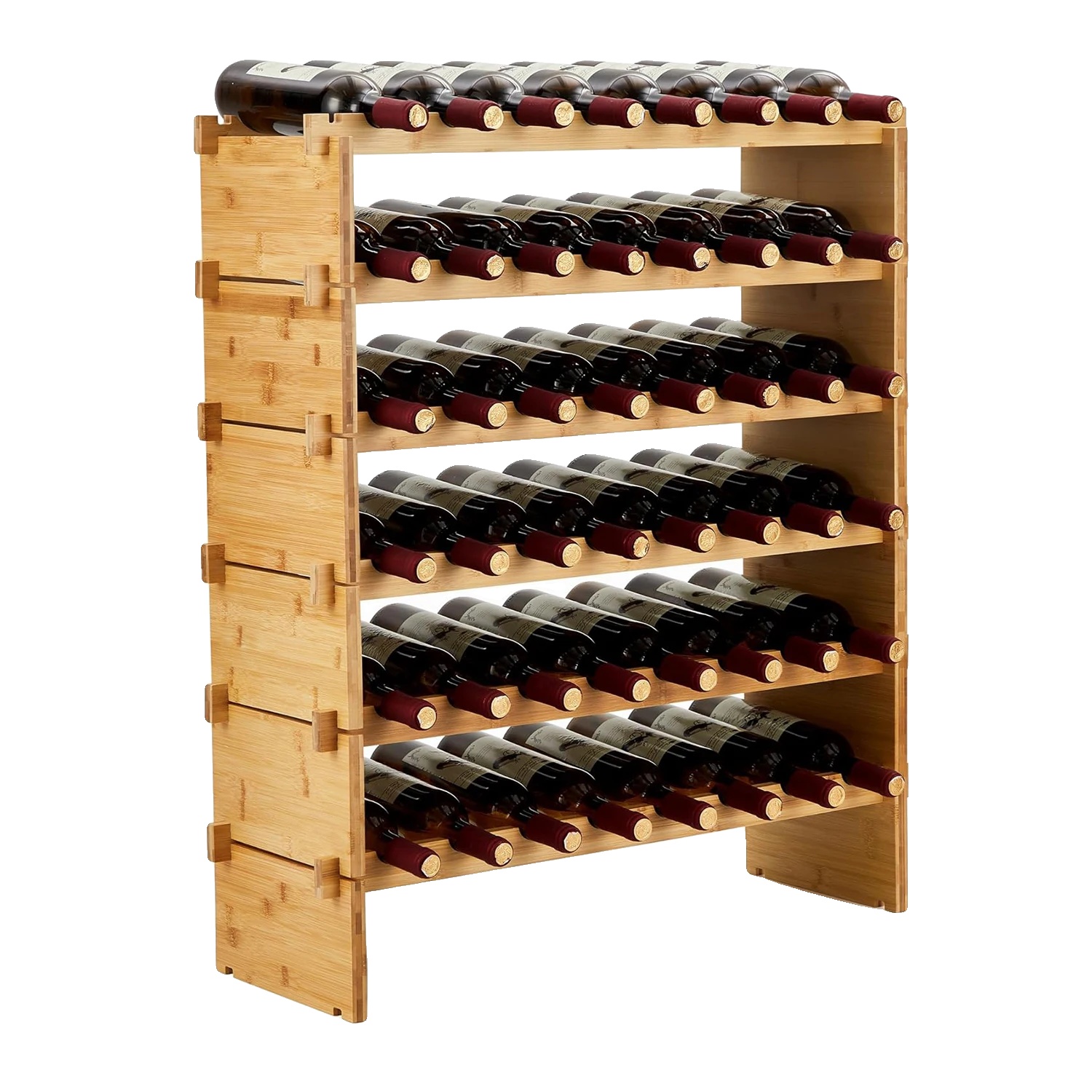 Weinregal, Modulares Design, Bambus-konstruktion, 6-tier