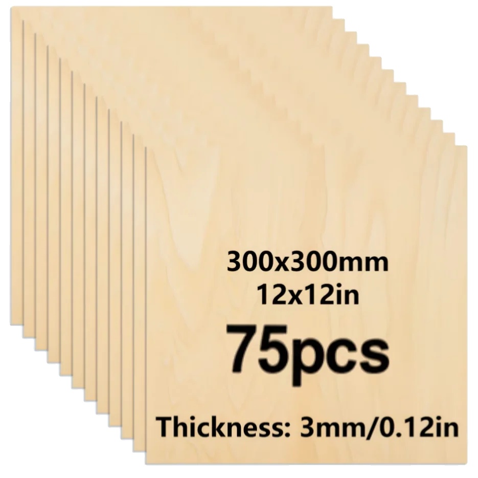 Unbehandeltes Holz, Premium-qualität, Umweltfreundliches Material, 75stück, 3mm-a, 300x300mm-a