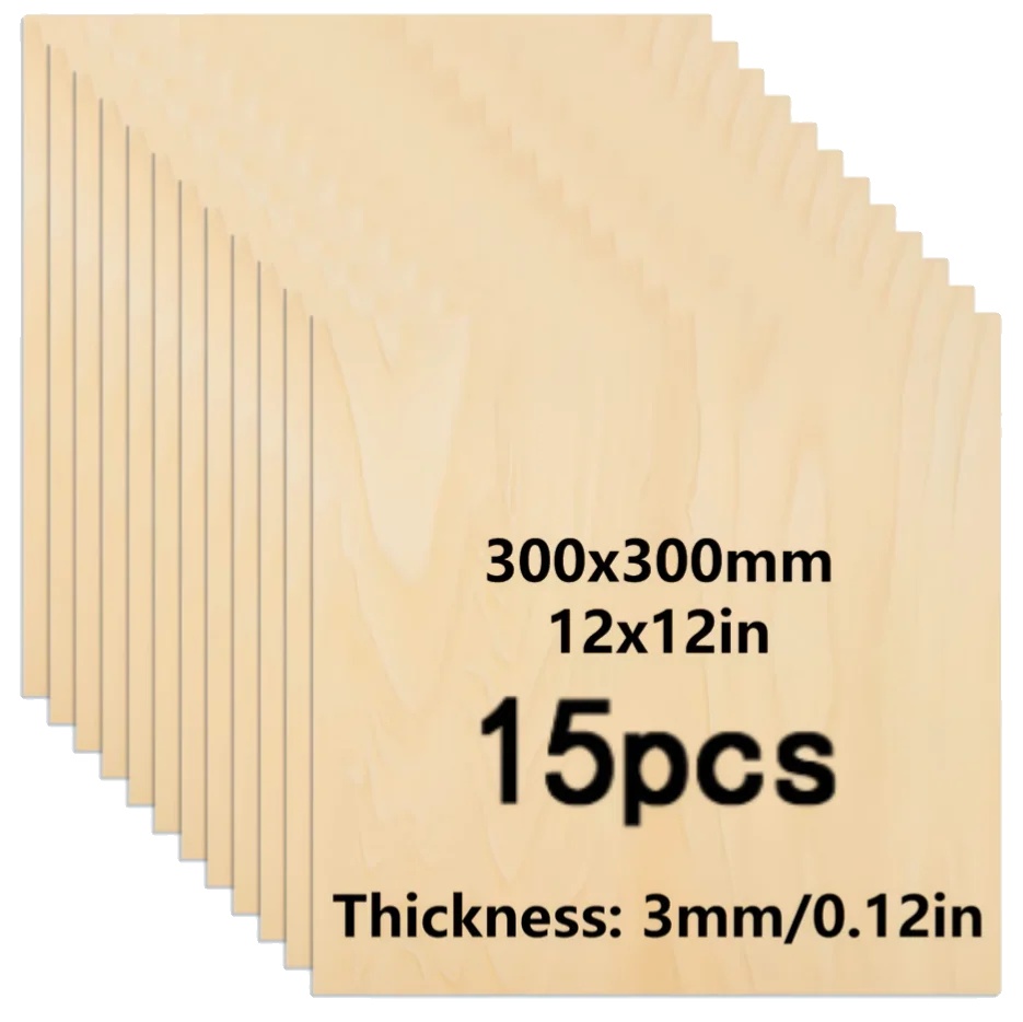 Unbehandeltes Holz, Premium-qualität, Umweltfreundliches Material, 15stück, 3mm-c, 300x300mm-c