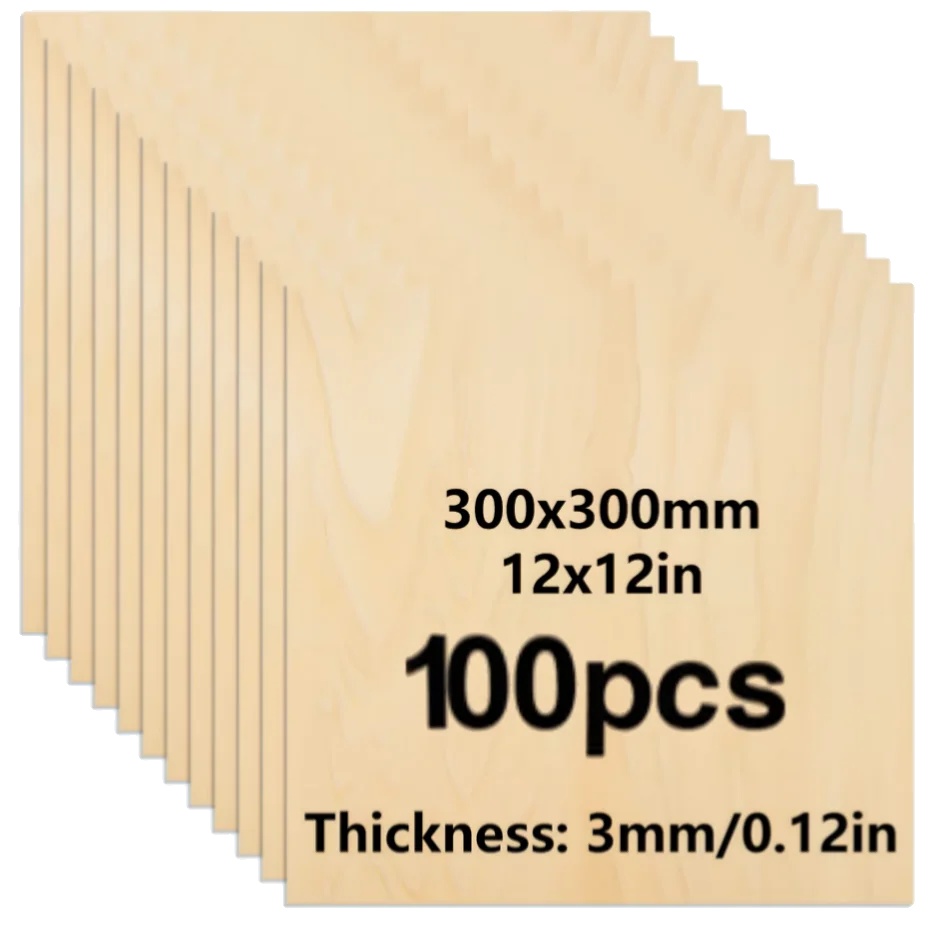 Unbehandeltes Holz, Premium-qualität, Umweltfreundliches Material, 100stück, 3mm, 300x300mm
